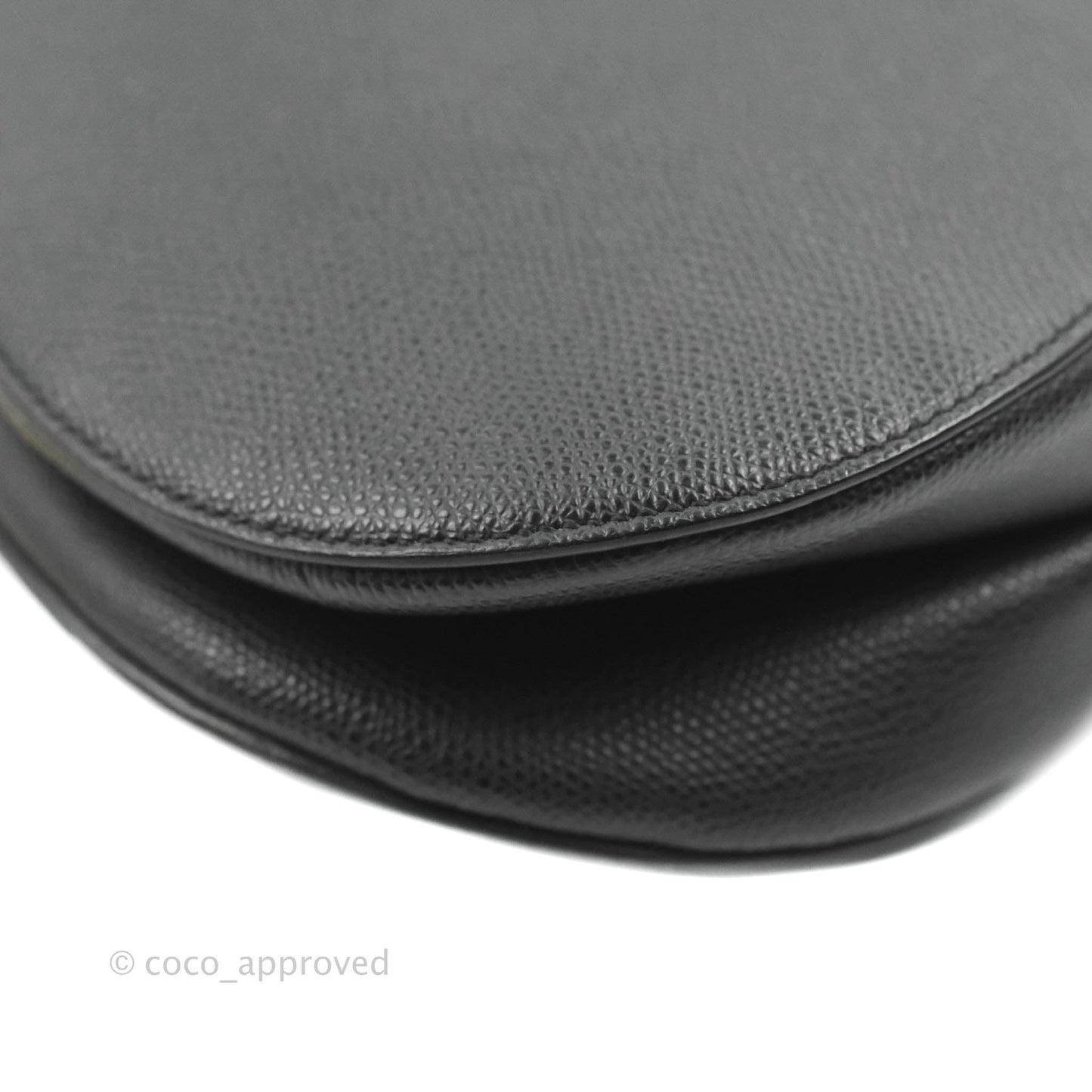 Christian Dior Saddle Bag Black Grained Calfskin Gold Hardware