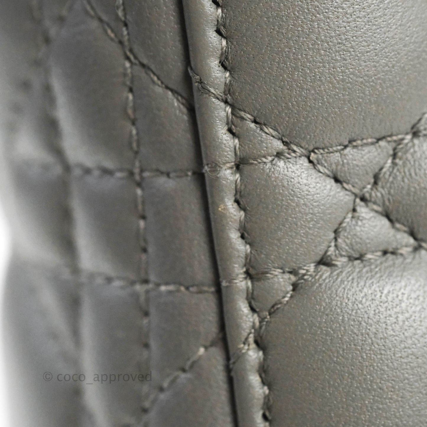 Christian Dior Lambskin My ABCDior Lady Dior Grey Gold Hardware