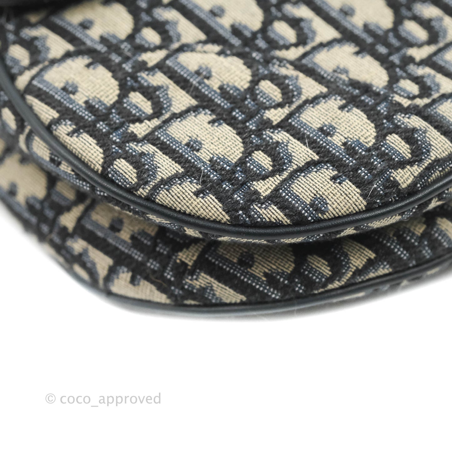 Christian Dior Saddle Medium Blue Oblique Jacquard Gold Hardware