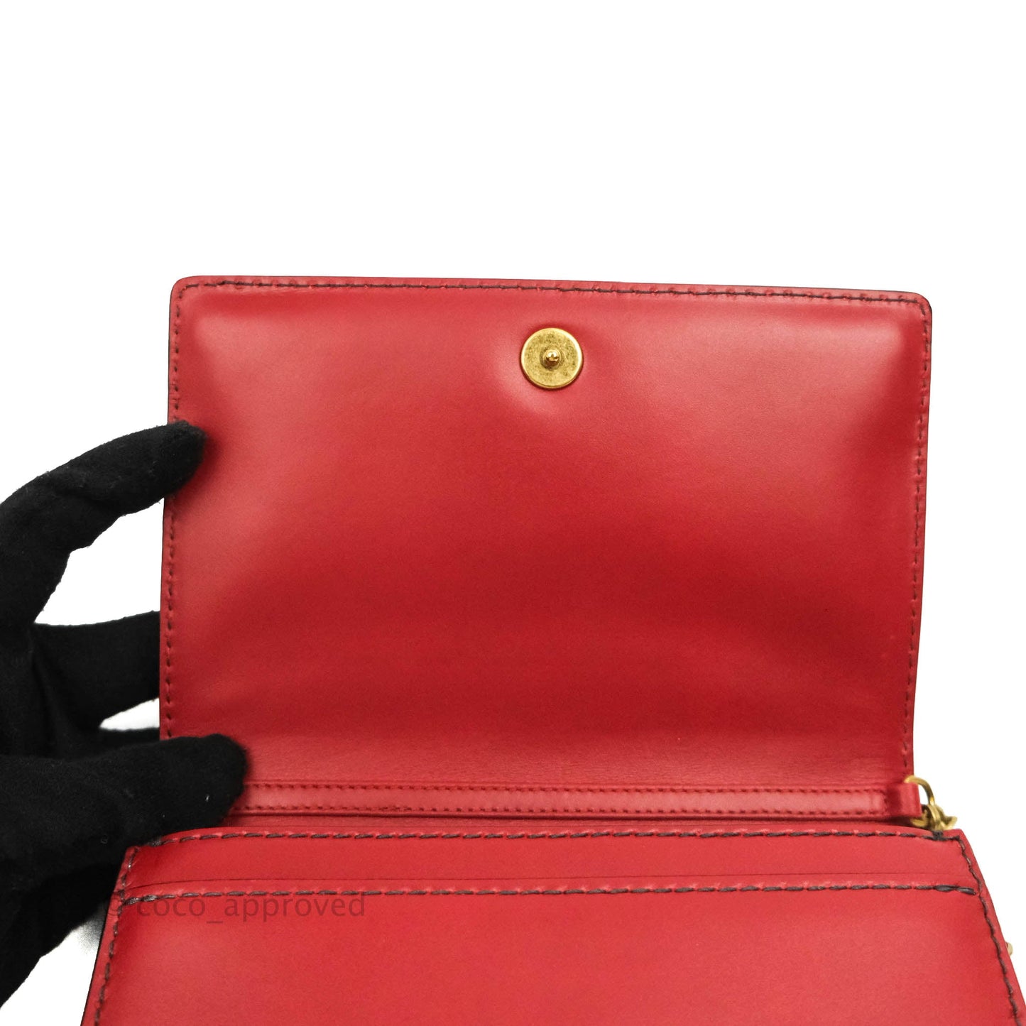 Christian Dior J'Adior Pouch with Chain Red Calfskin