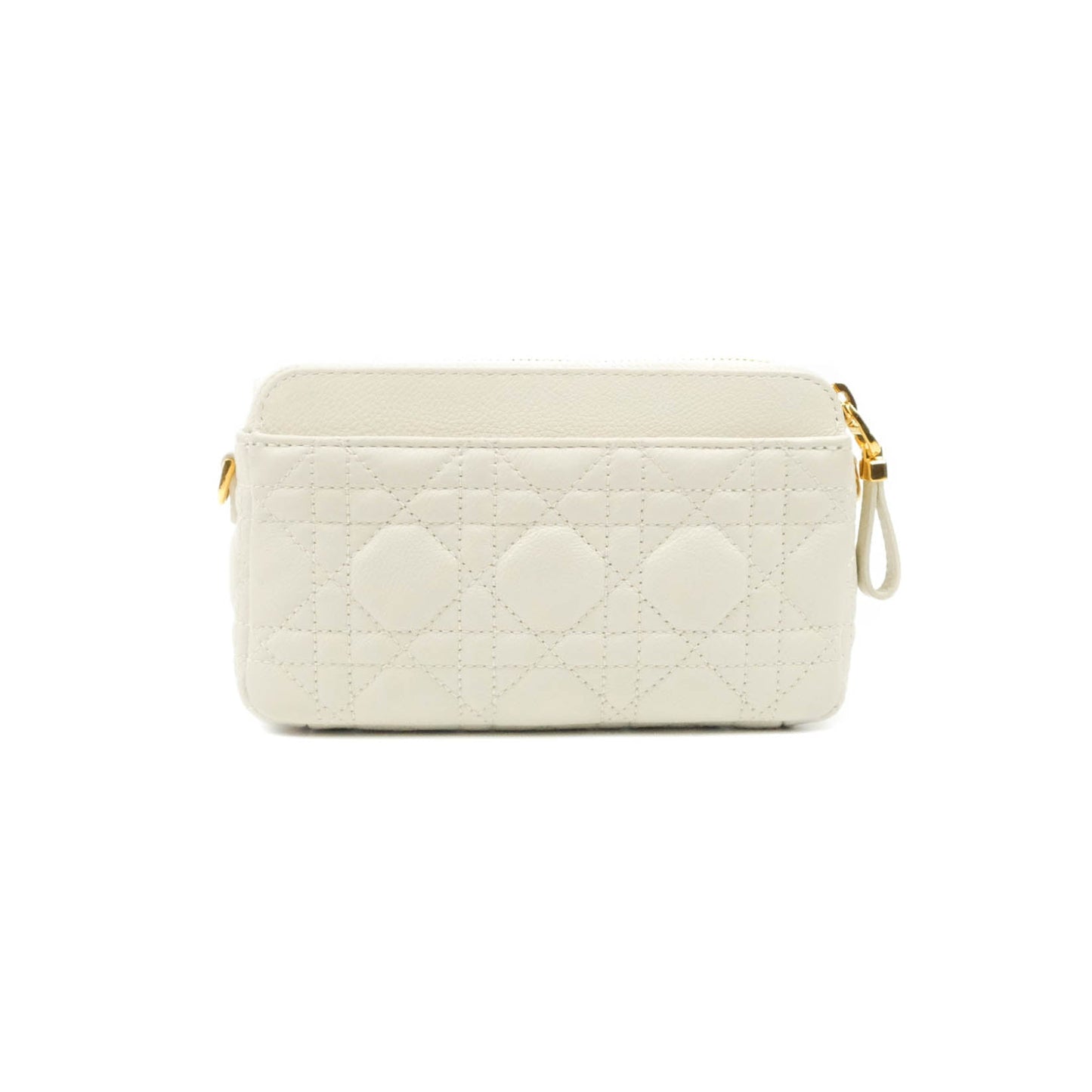 Dior Caro Pouch with Chain Latte Supple Cannage Calfskin