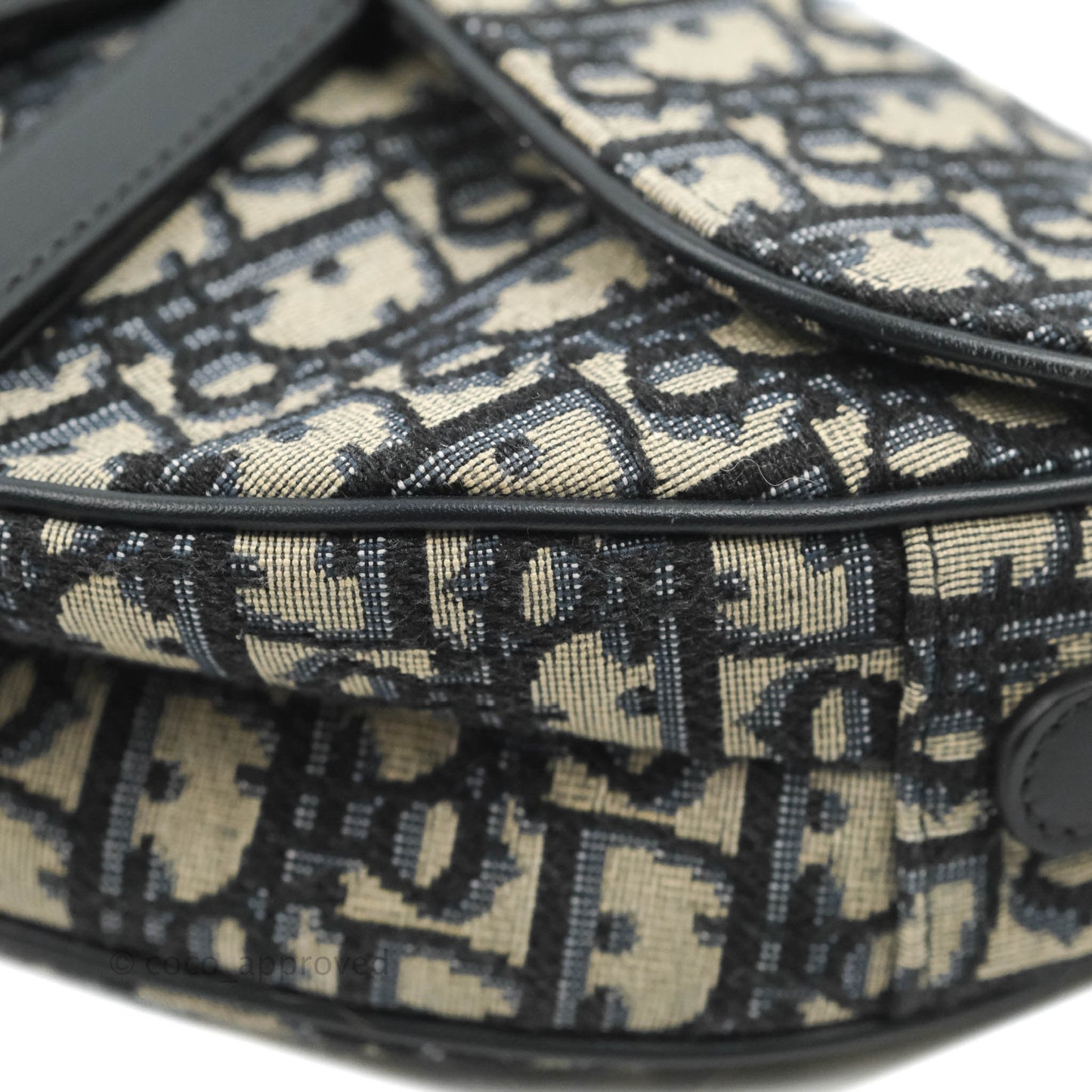 Christian Dior Saddle Medium Blue Oblique Jacquard Gold Hardware
