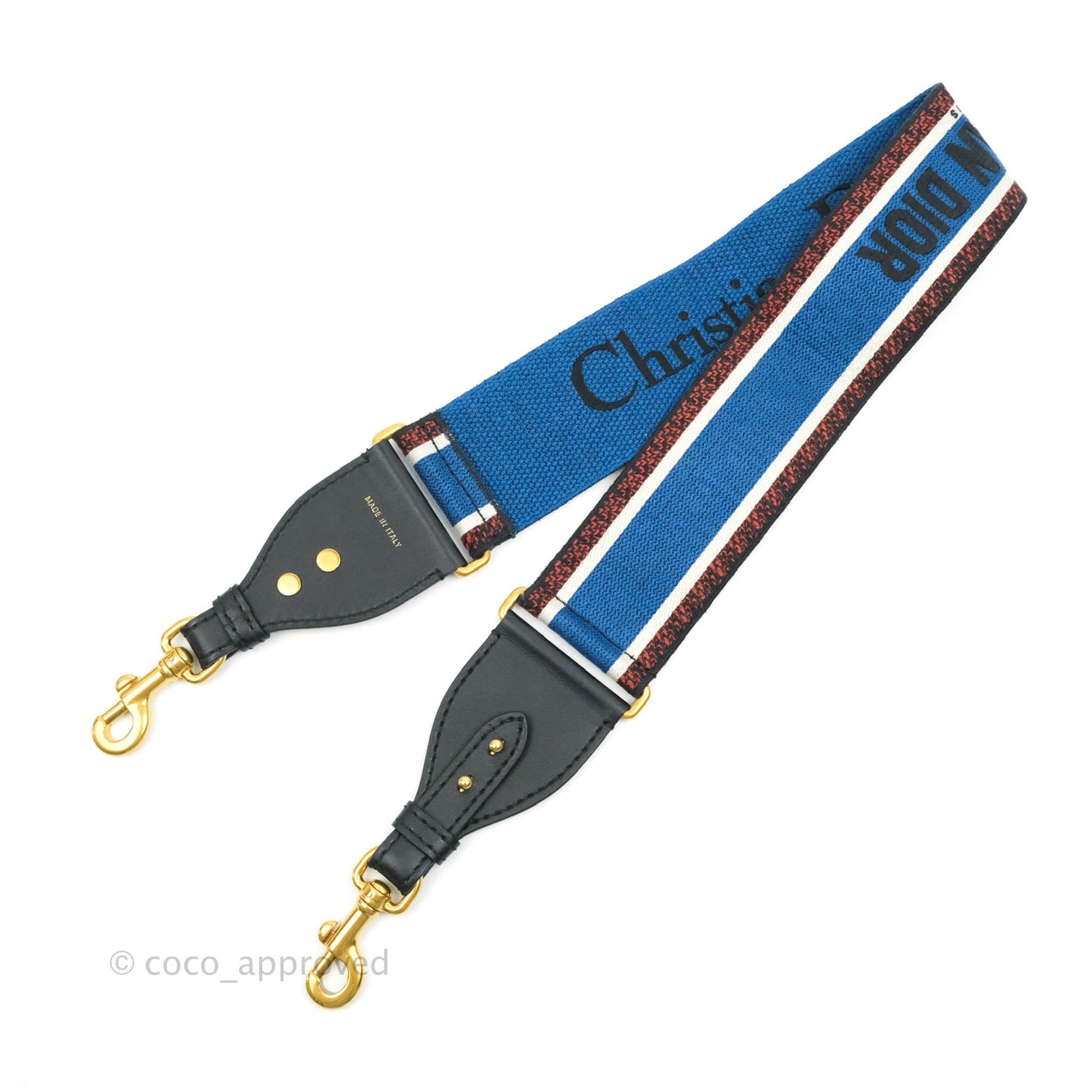 Christian Dior Blue Embroidered Shoulder Strap