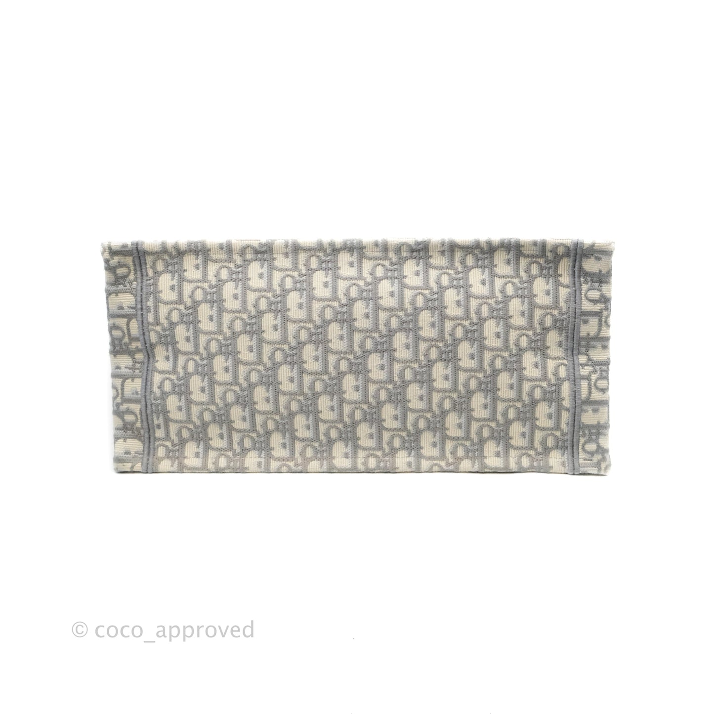 Christian Dior Medium (Old Small) Light Grey Oblique Embroidery Canvas Book Tote