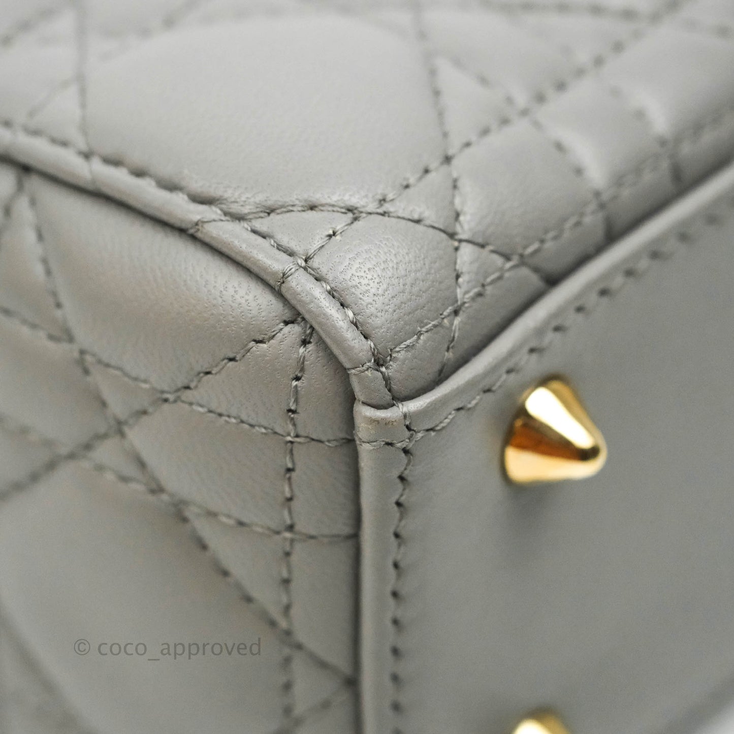 Christian Dior Lambskin My ABCDior Lady Dior Grey Gold Hardware