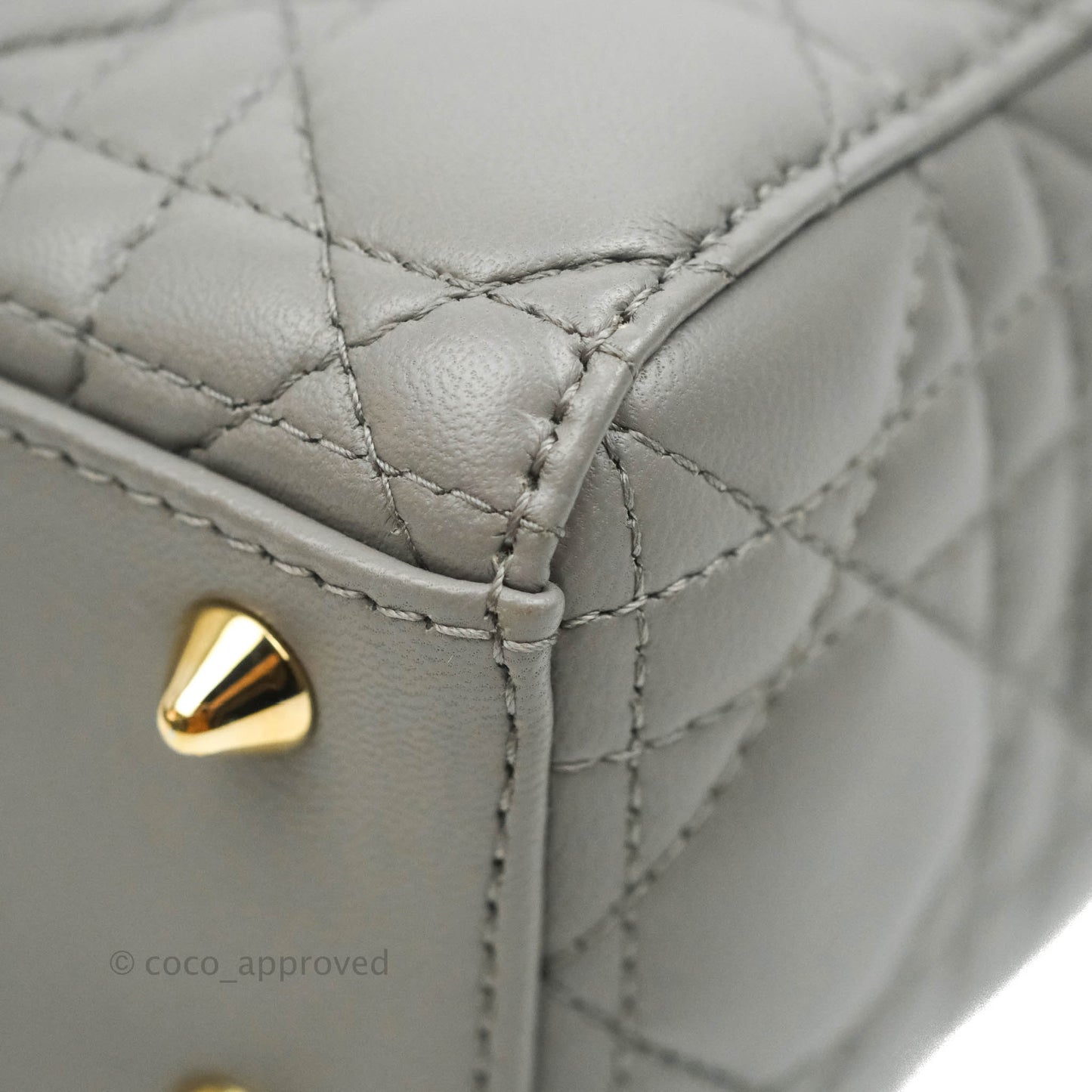 Christian Dior Lambskin My ABCDior Lady Dior Grey Gold Hardware