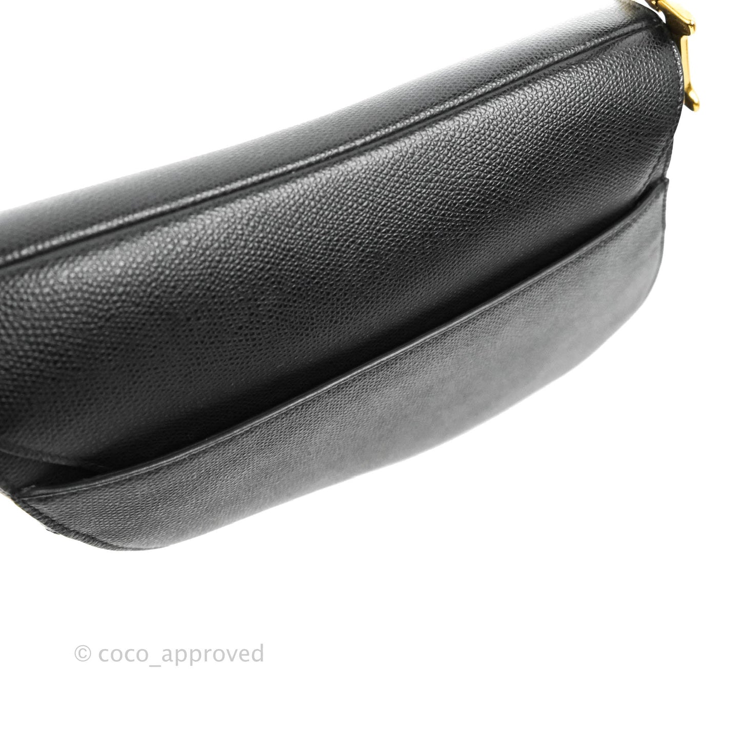 Christian Dior Saddle Bag Black Grained Calfskin Gold Hardware