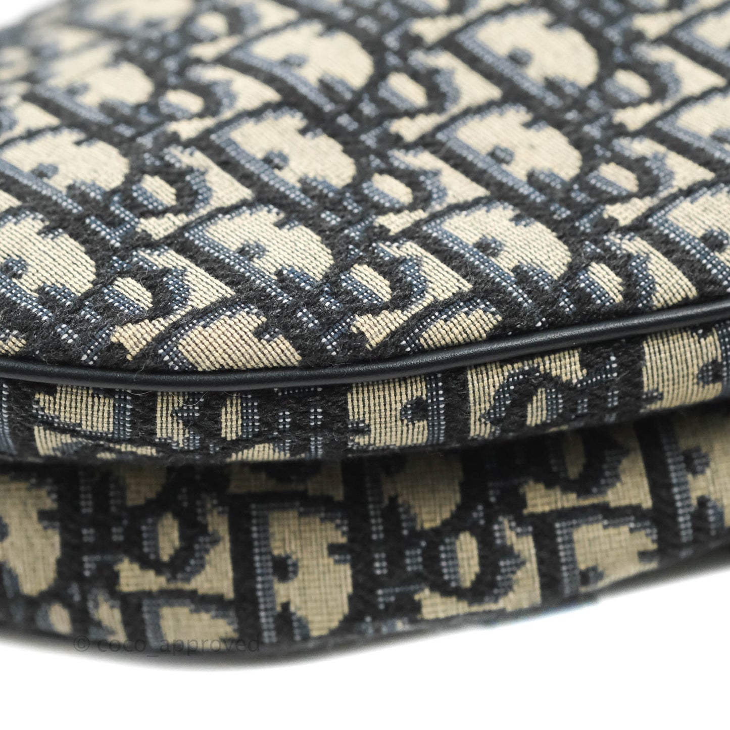 Christian Dior Saddle Medium Blue Oblique Jacquard Gold Hardware