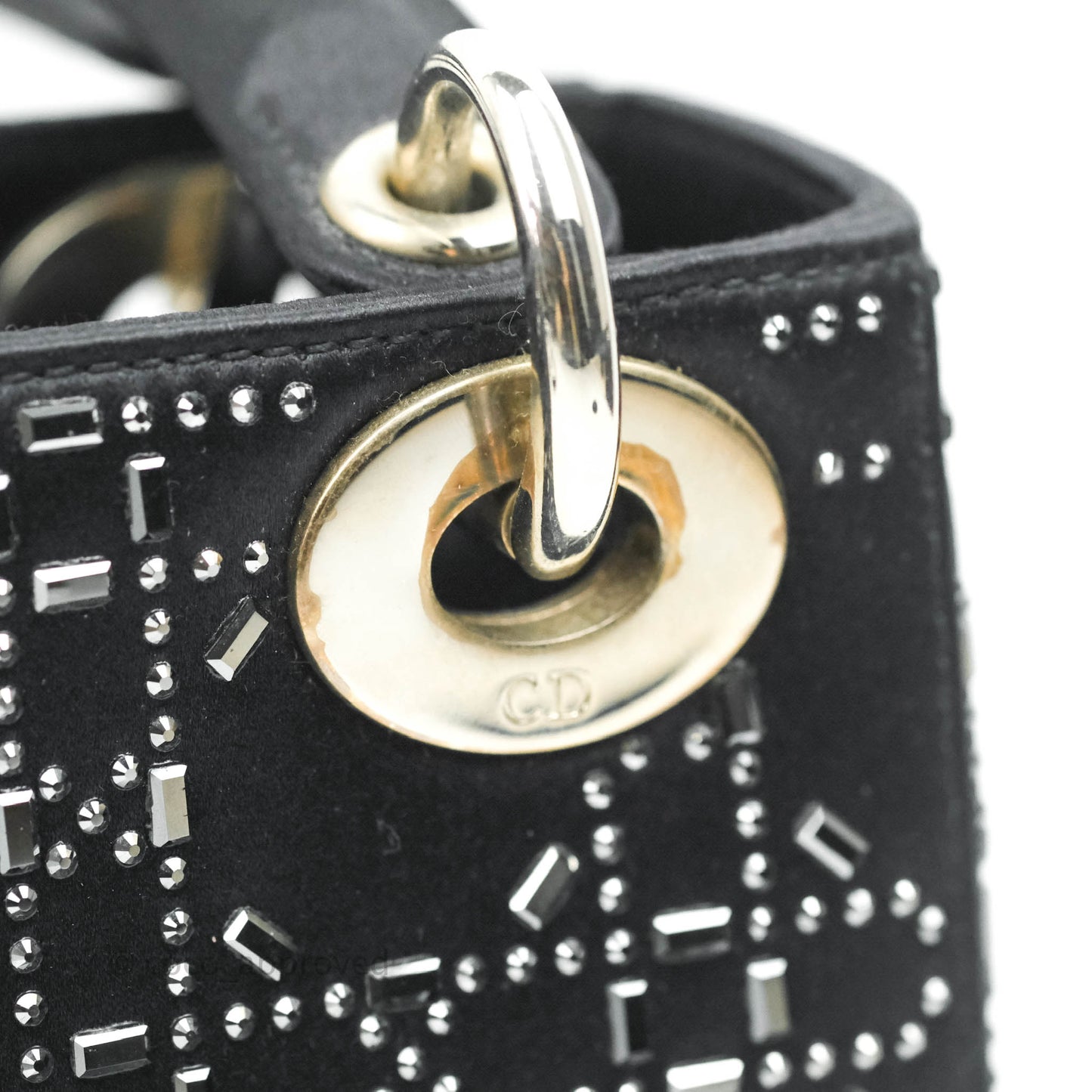 Christian Dior Cannage Mini Lady Dior Satin Crystal
