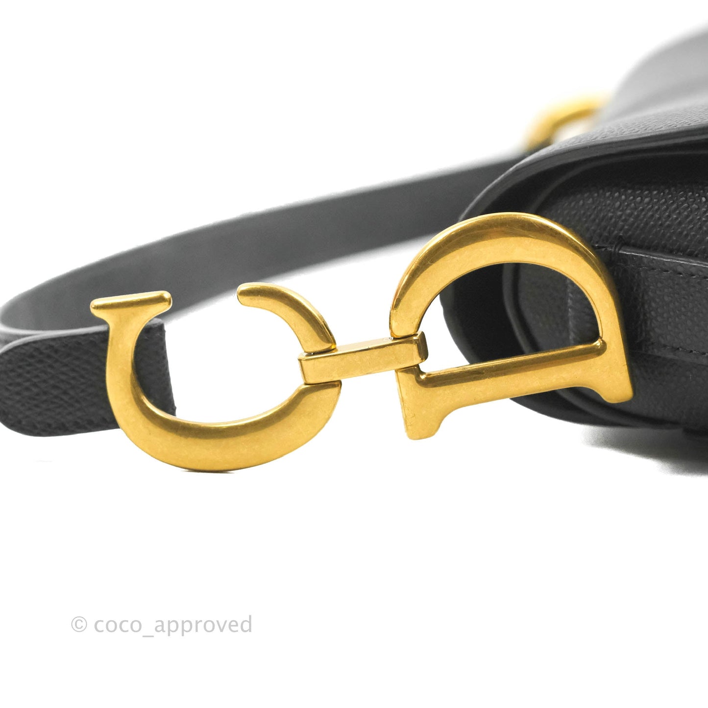 Christian Dior Saddle Bag Black Grained Calfskin Gold Hardware