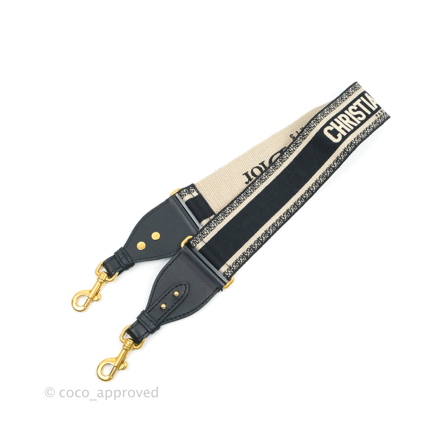 Christian Dior Navy 'Christian Dior Paris' Embroidery Shoulder Strap