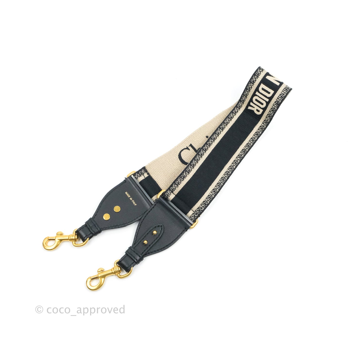 Christian Dior Navy 'Christian Dior Paris' Embroidery Shoulder Strap