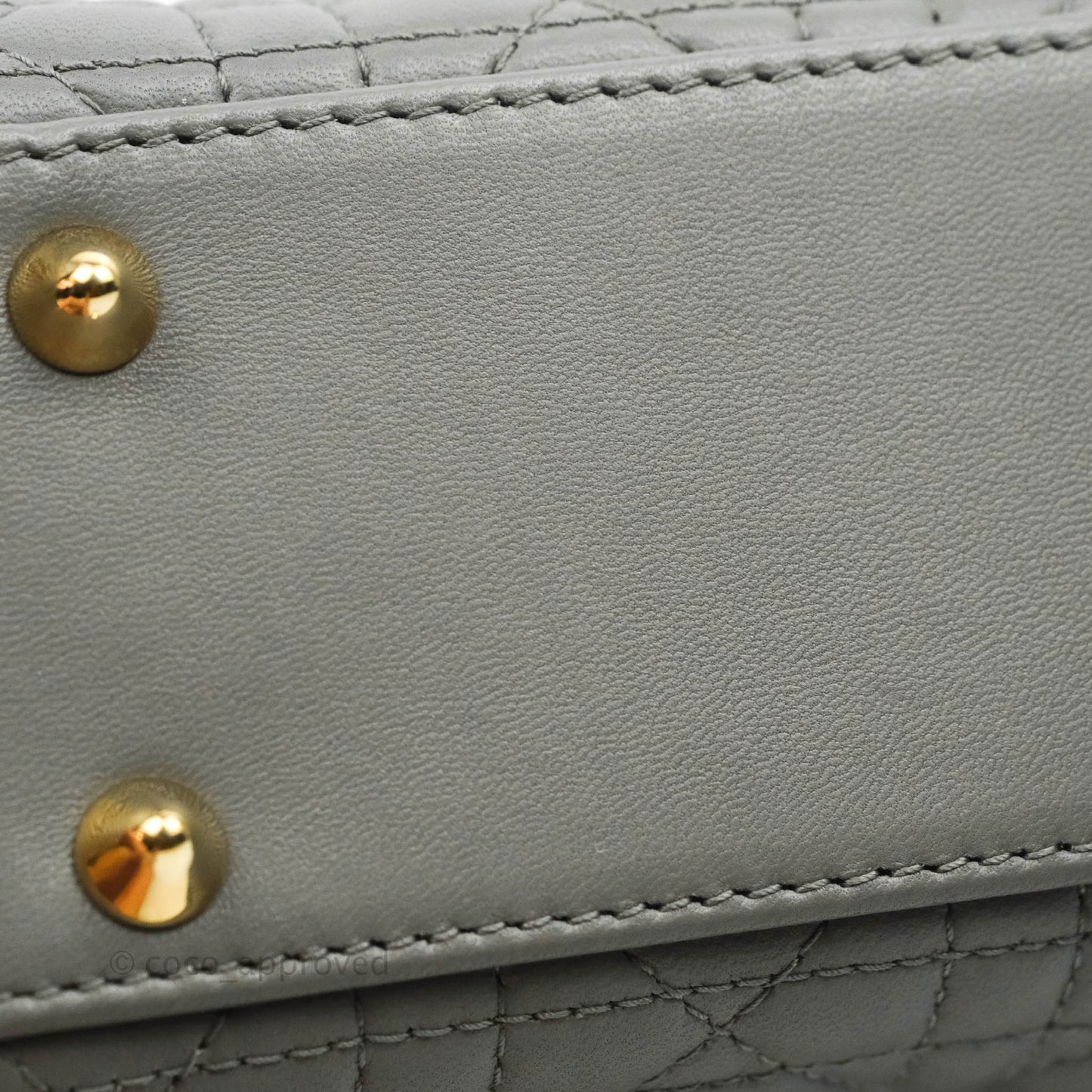 Christian Dior Lambskin My ABCDior Lady Dior Grey Gold Hardware