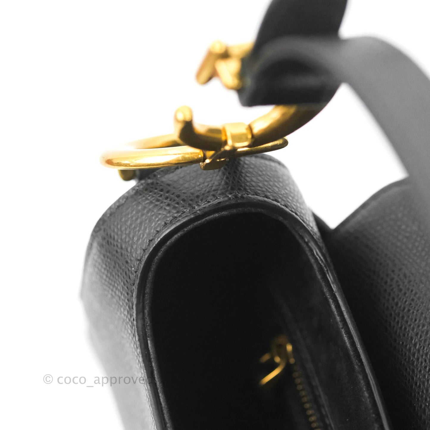 Christian Dior Saddle Bag Black Grained Calfskin Gold Hardware