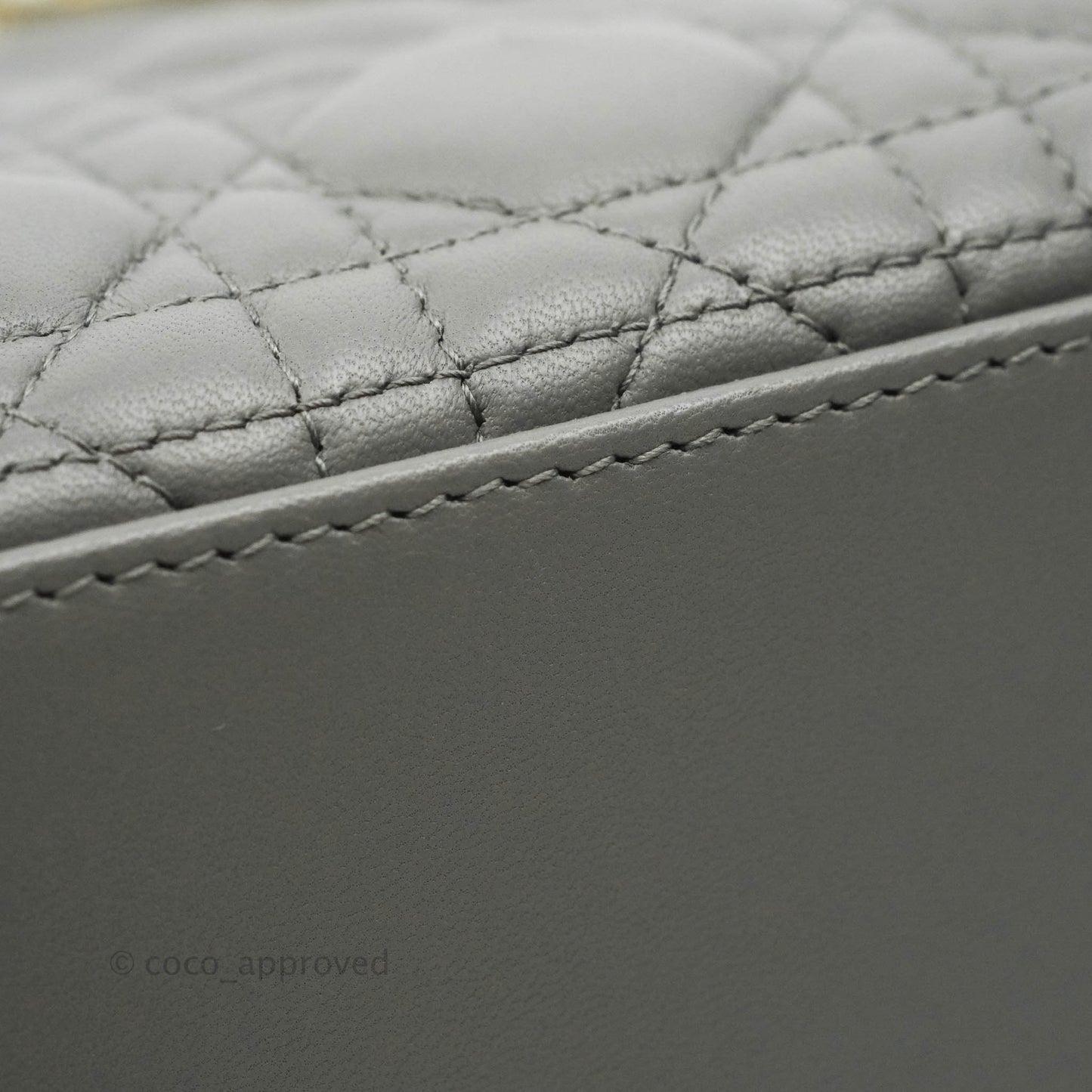 Christian Dior Lambskin My ABCDior Lady Dior Grey Gold Hardware