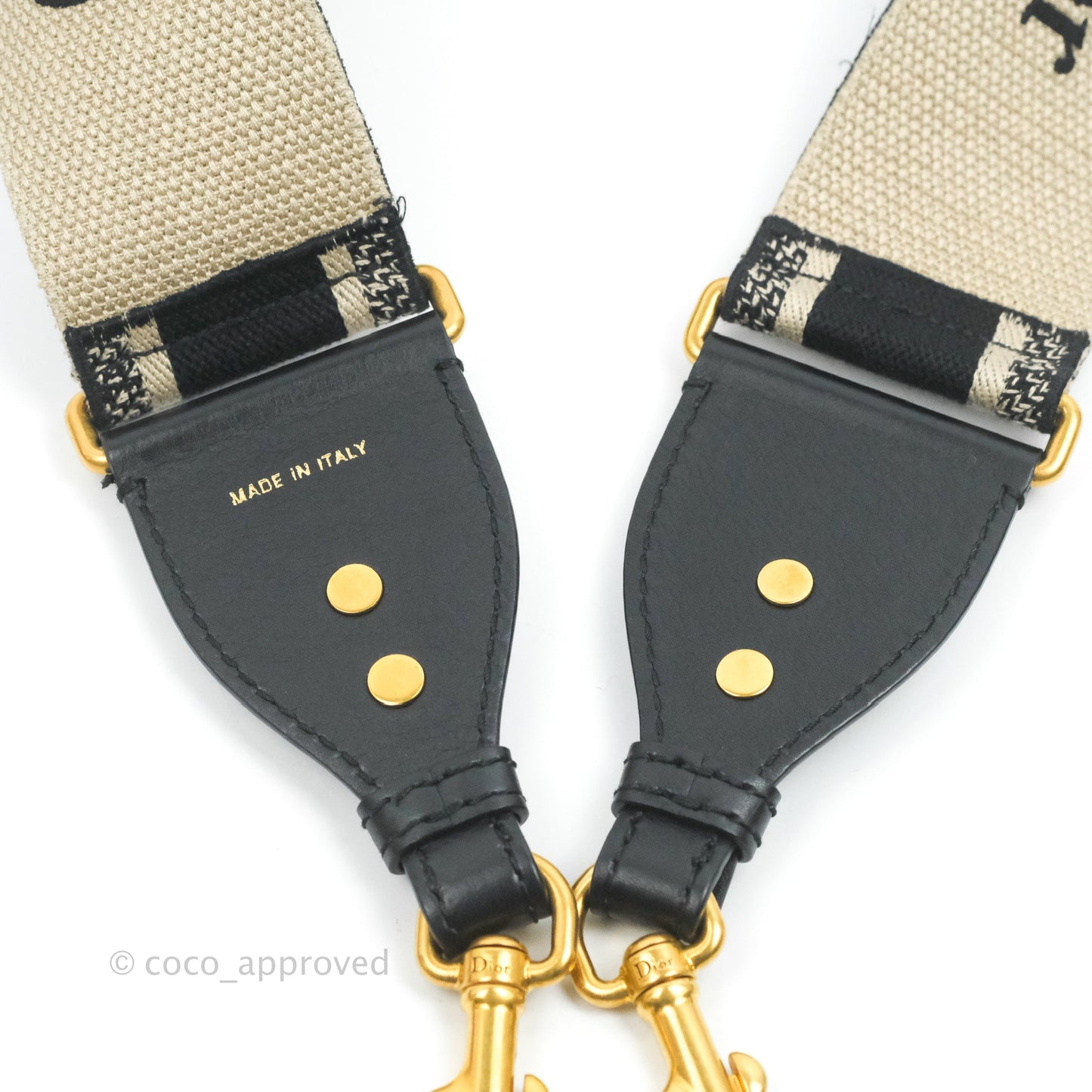 Christian Dior Navy 'Christian Dior Paris' Embroidery Shoulder Strap