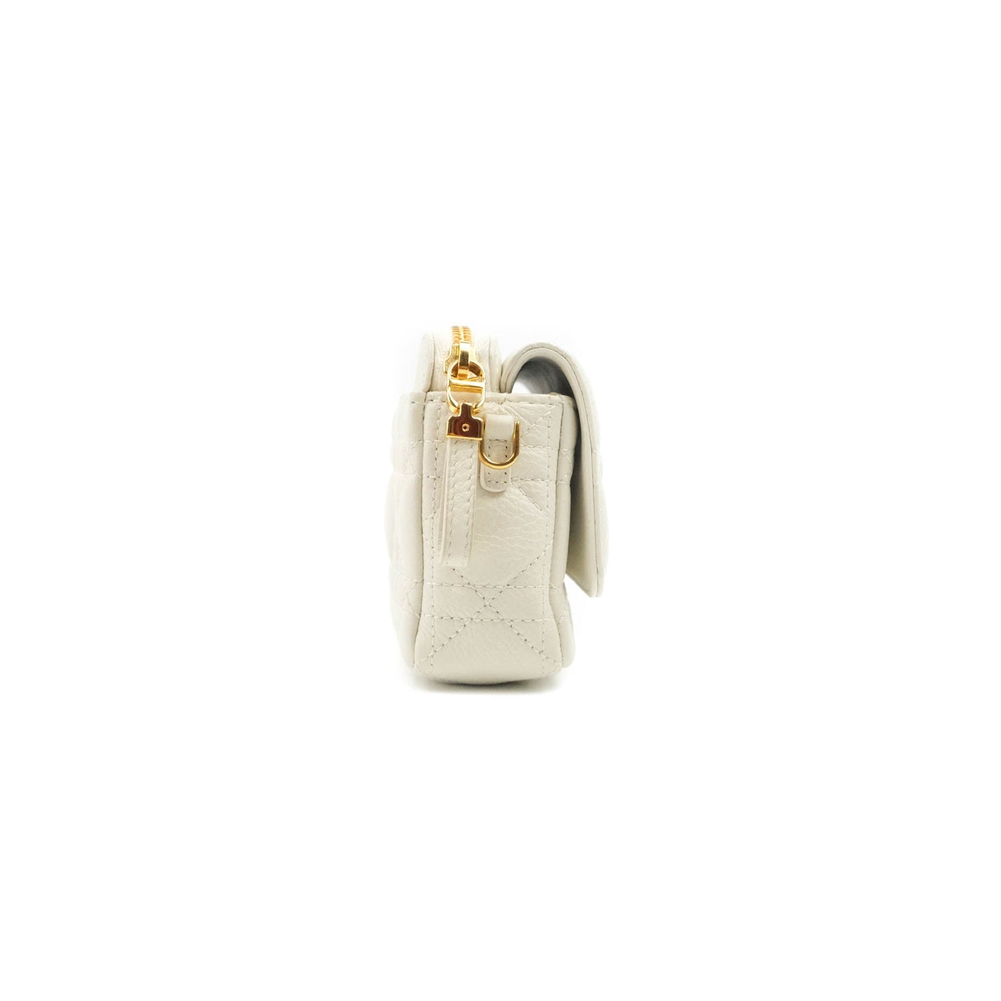 Dior Caro Pouch with Chain Latte Supple Cannage Calfskin