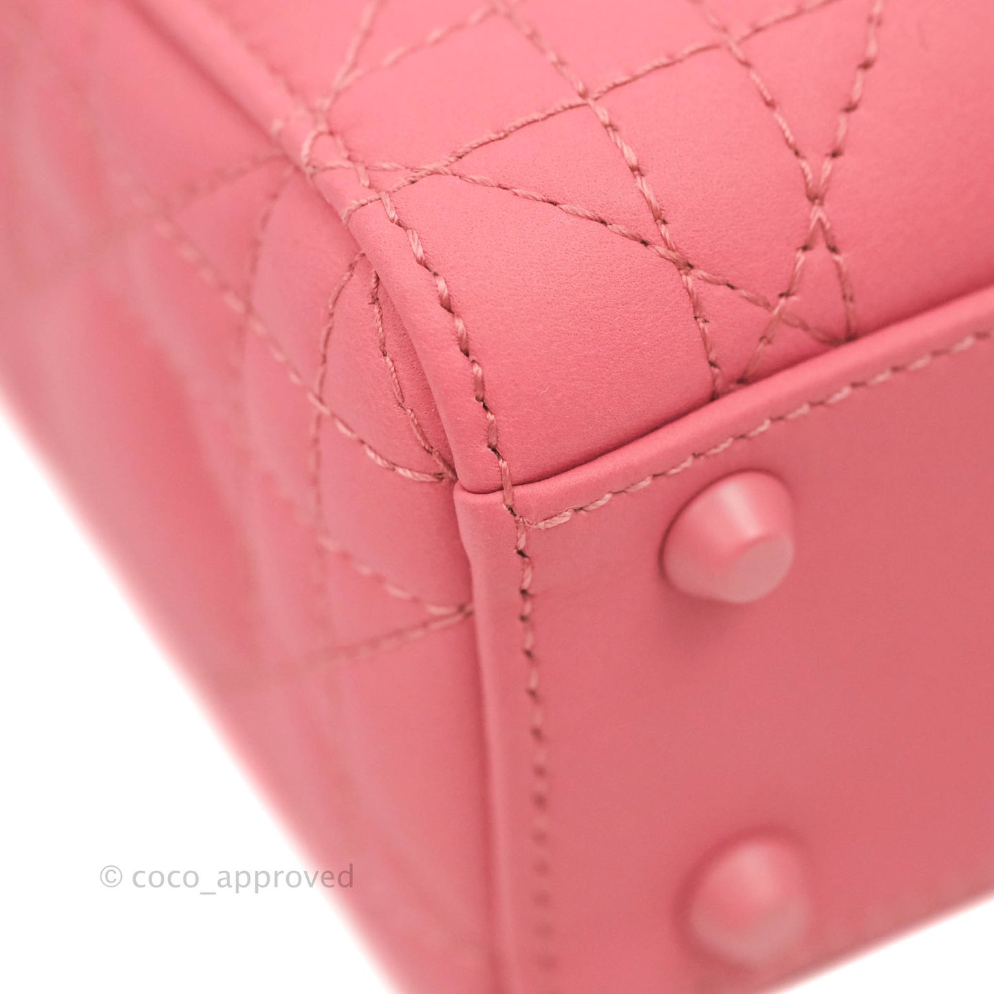 Christian Dior Mini Cannage Lady Dior Dark Pink Matte Pink Hardware