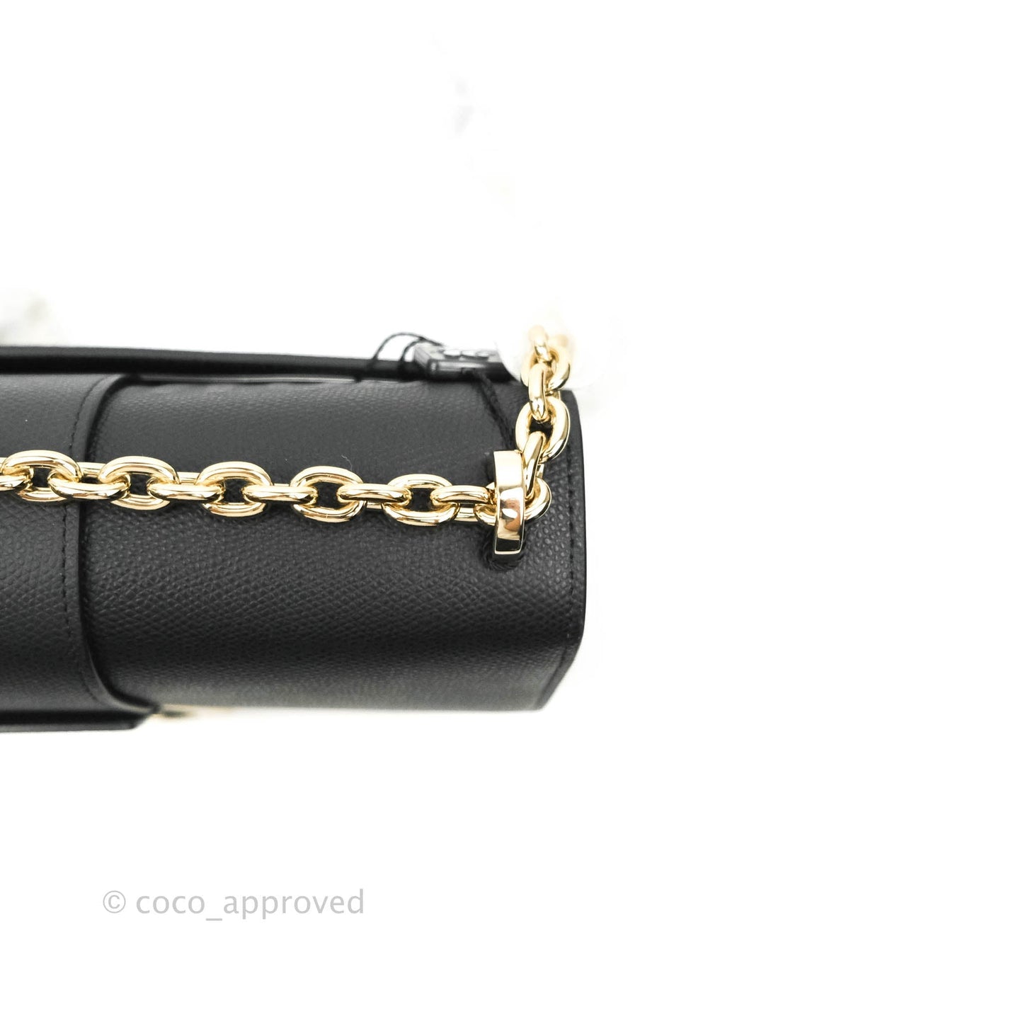 Christian Dior 30 Montaigne with Chain Black Grained Calfskin