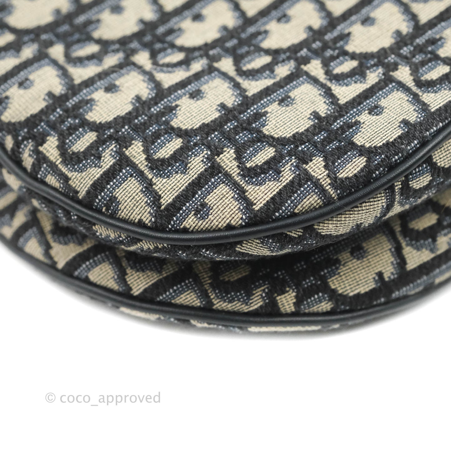 Christian Dior Saddle Medium Blue Oblique Jacquard Gold Hardware