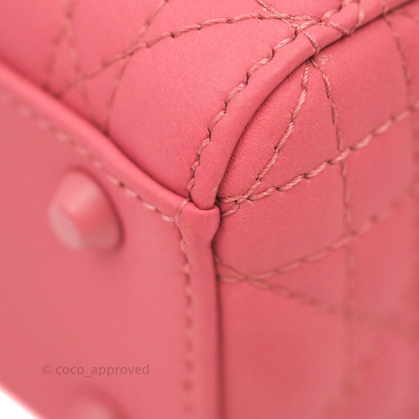 Christian Dior Mini Cannage Lady Dior Dark Pink Matte Pink Hardware