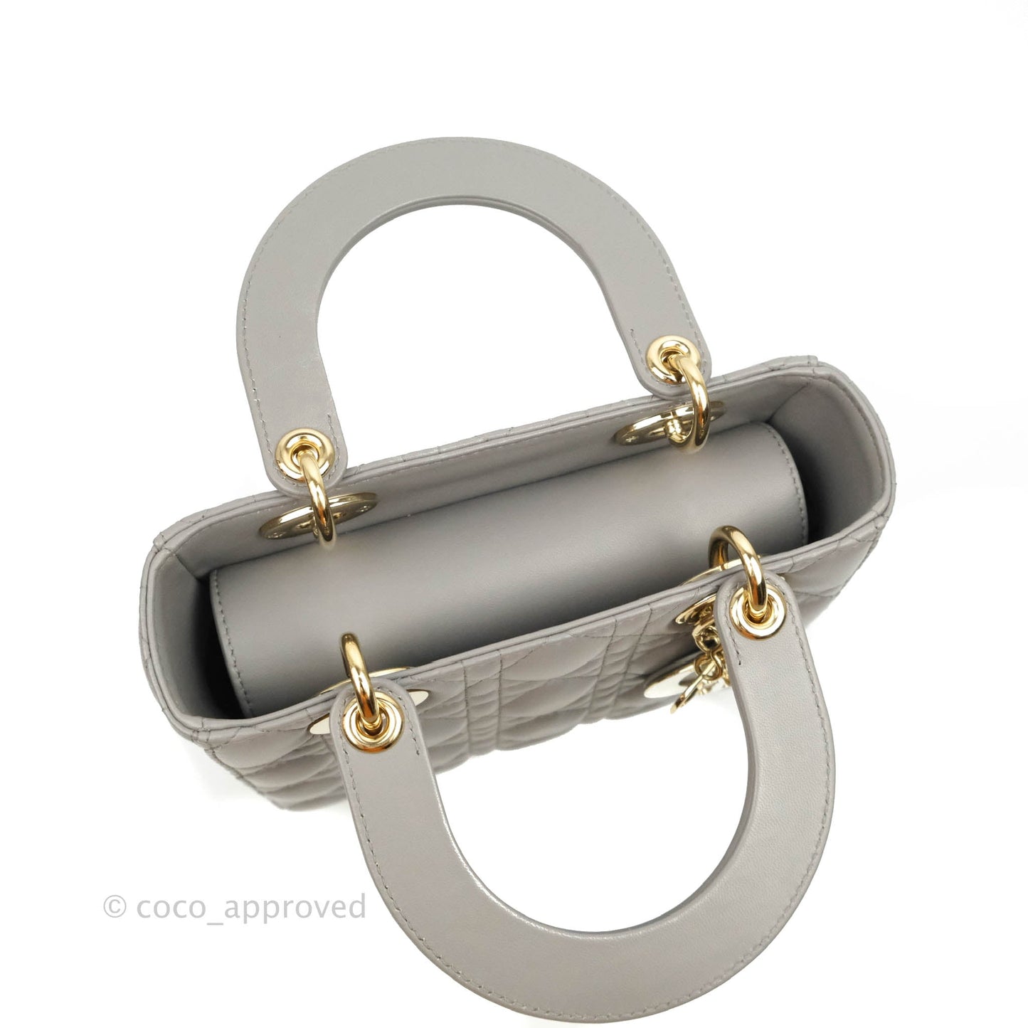 Christian Dior Lambskin My ABCDior Lady Dior Grey Gold Hardware