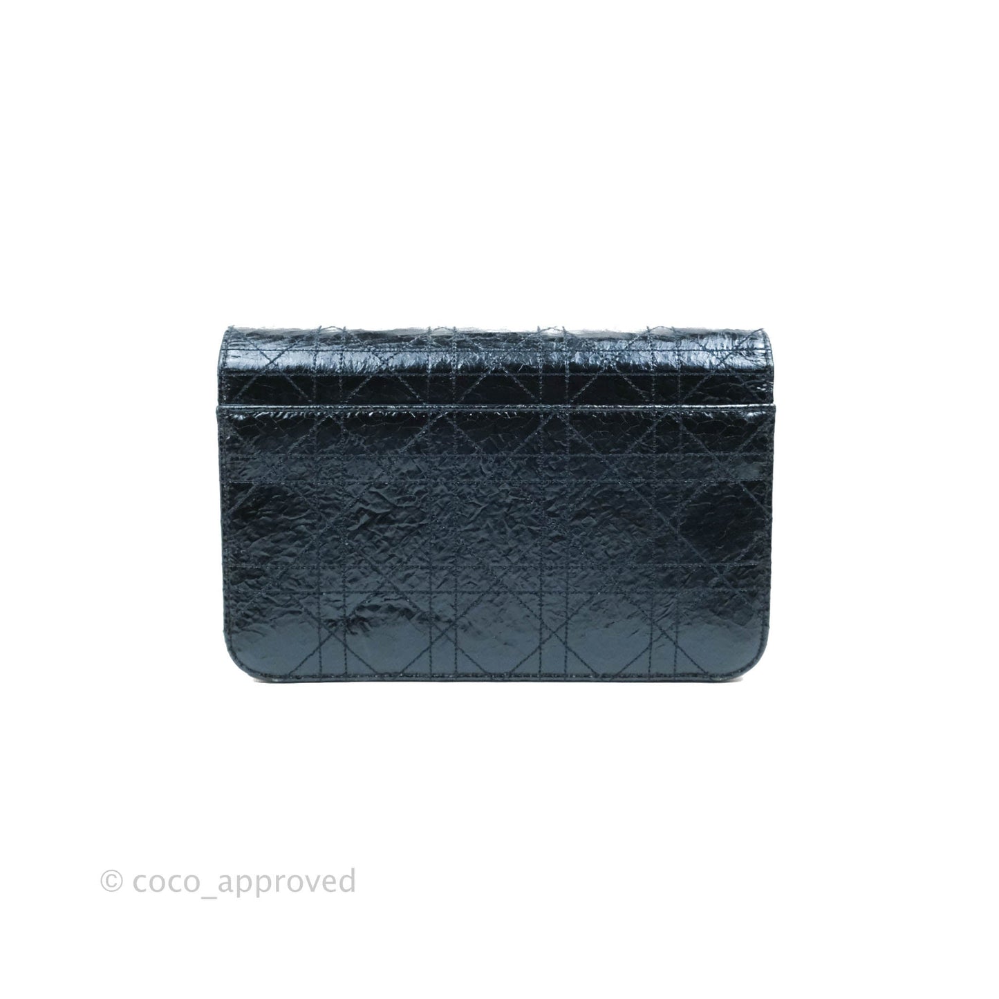 Christian Dior Miss Dior WOC Cannage Metallic Blue Silver Hardware