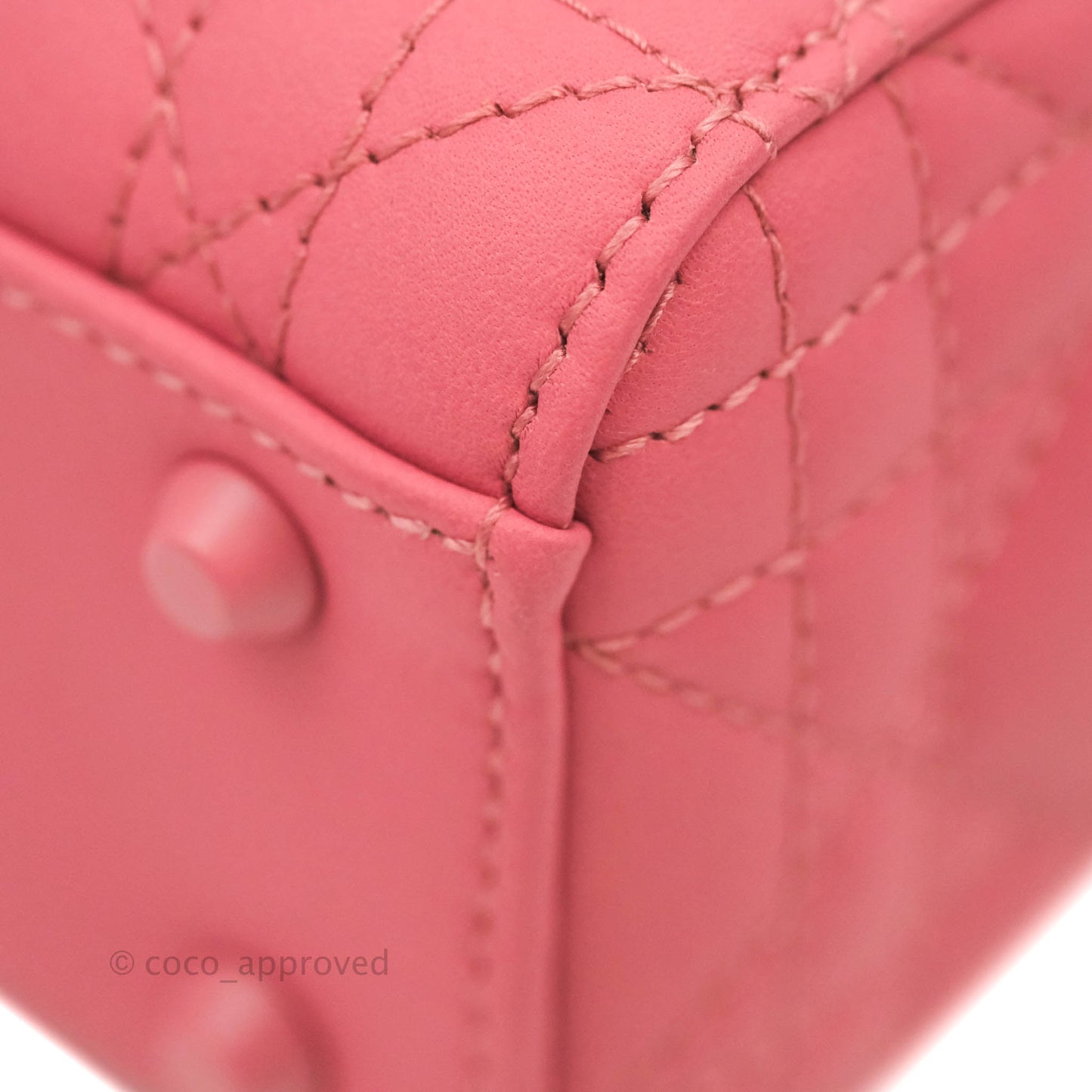 Christian Dior Mini Cannage Lady Dior Dark Pink Matte Pink Hardware