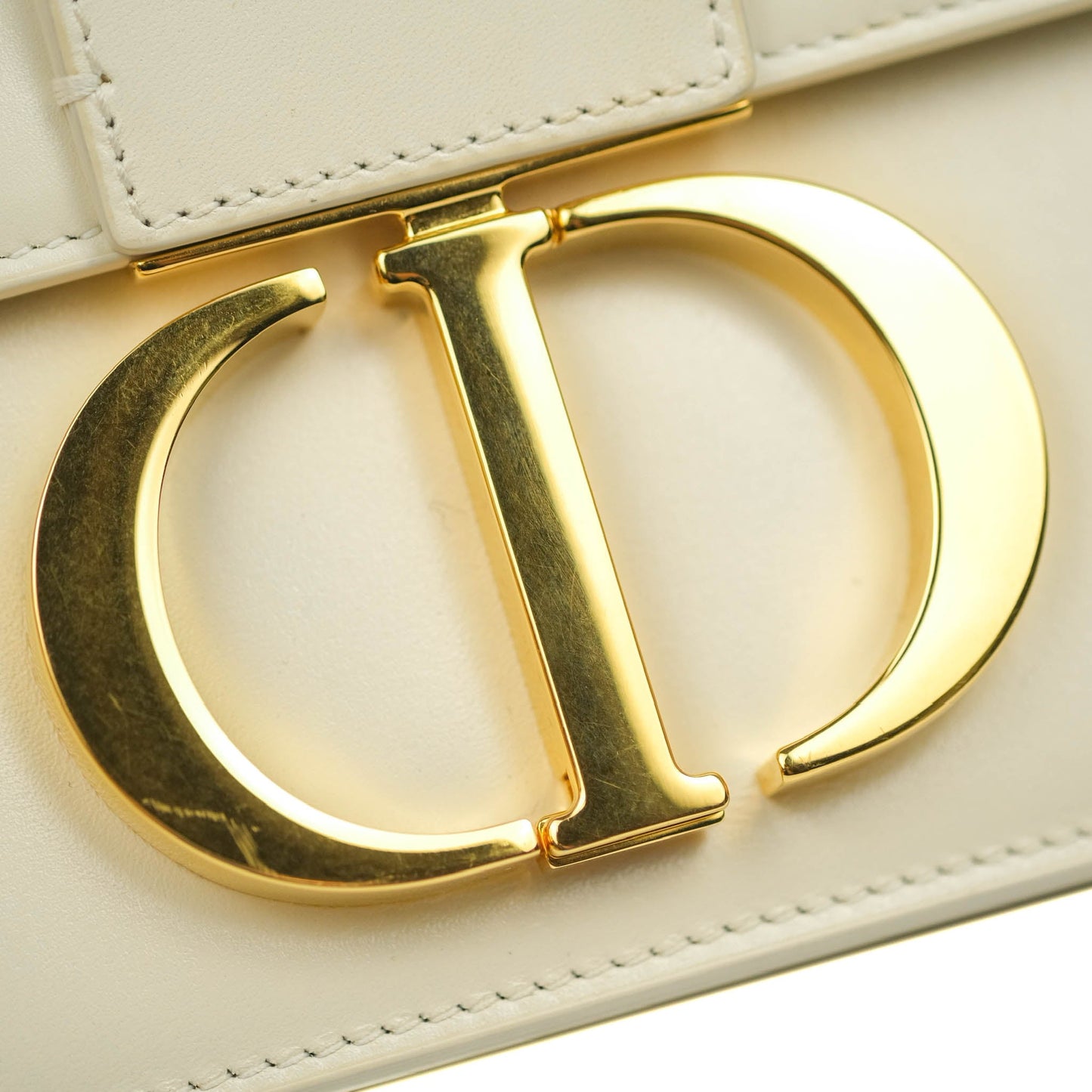 Dior Montaigne 30 Ivory Box Calfskin Gold Hardware