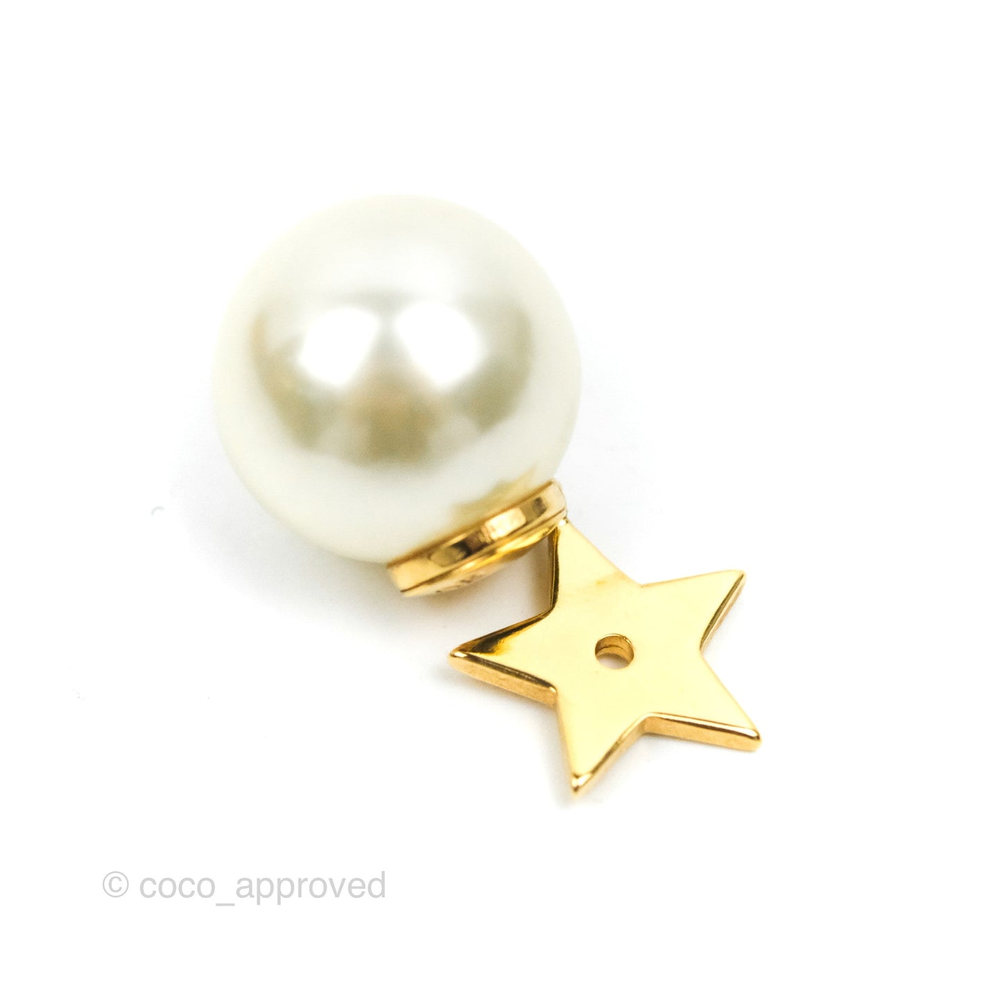Christian Dior Pearl Tribales 'CD' & Star Drop Earrings Gold Tone
