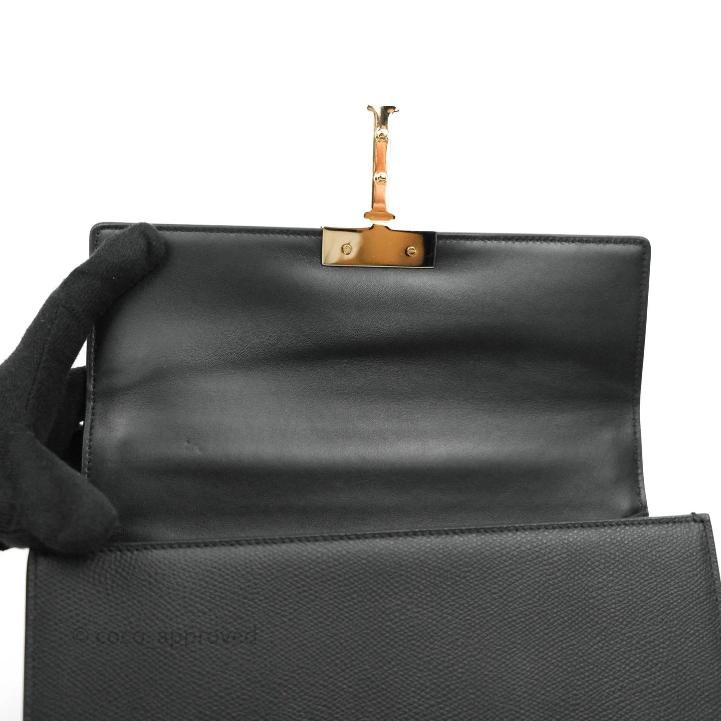 Christian Dior 30 Montaigne with Chain Black Grained Calfskin