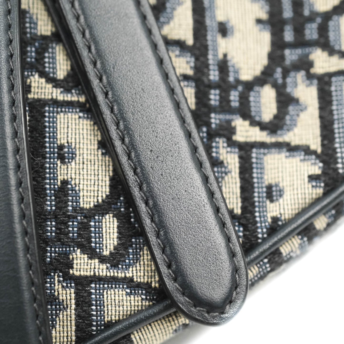 Christian Dior Saddle Medium Blue Oblique Jacquard Gold Hardware