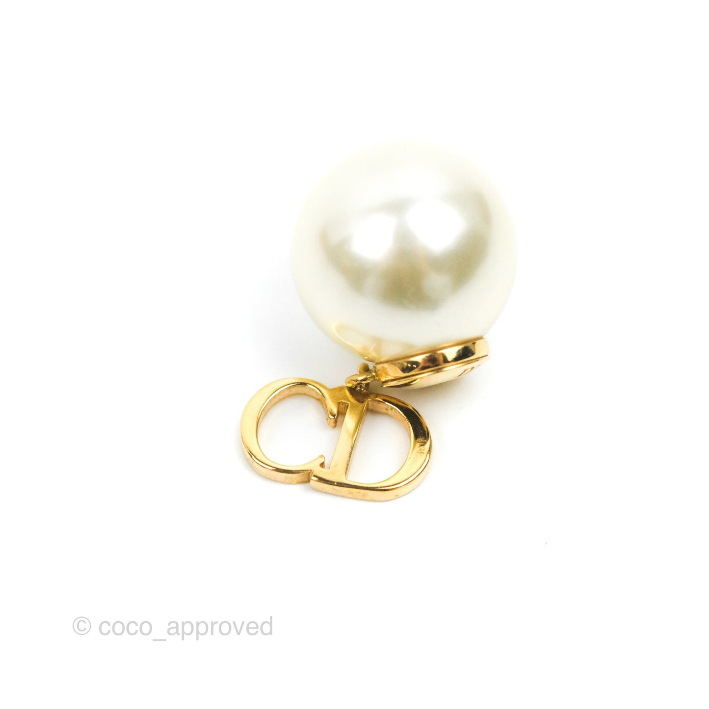 Christian Dior Pearl Tribales 'CD' & Star Drop Earrings Gold Tone