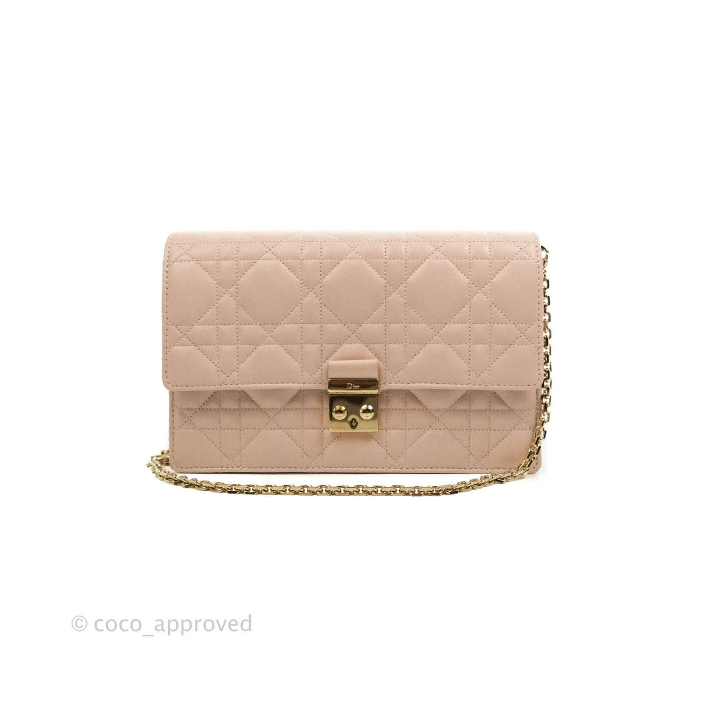 Christian Dior Miss Dior WOC Cannage Pink Lambskin Gold Hardware