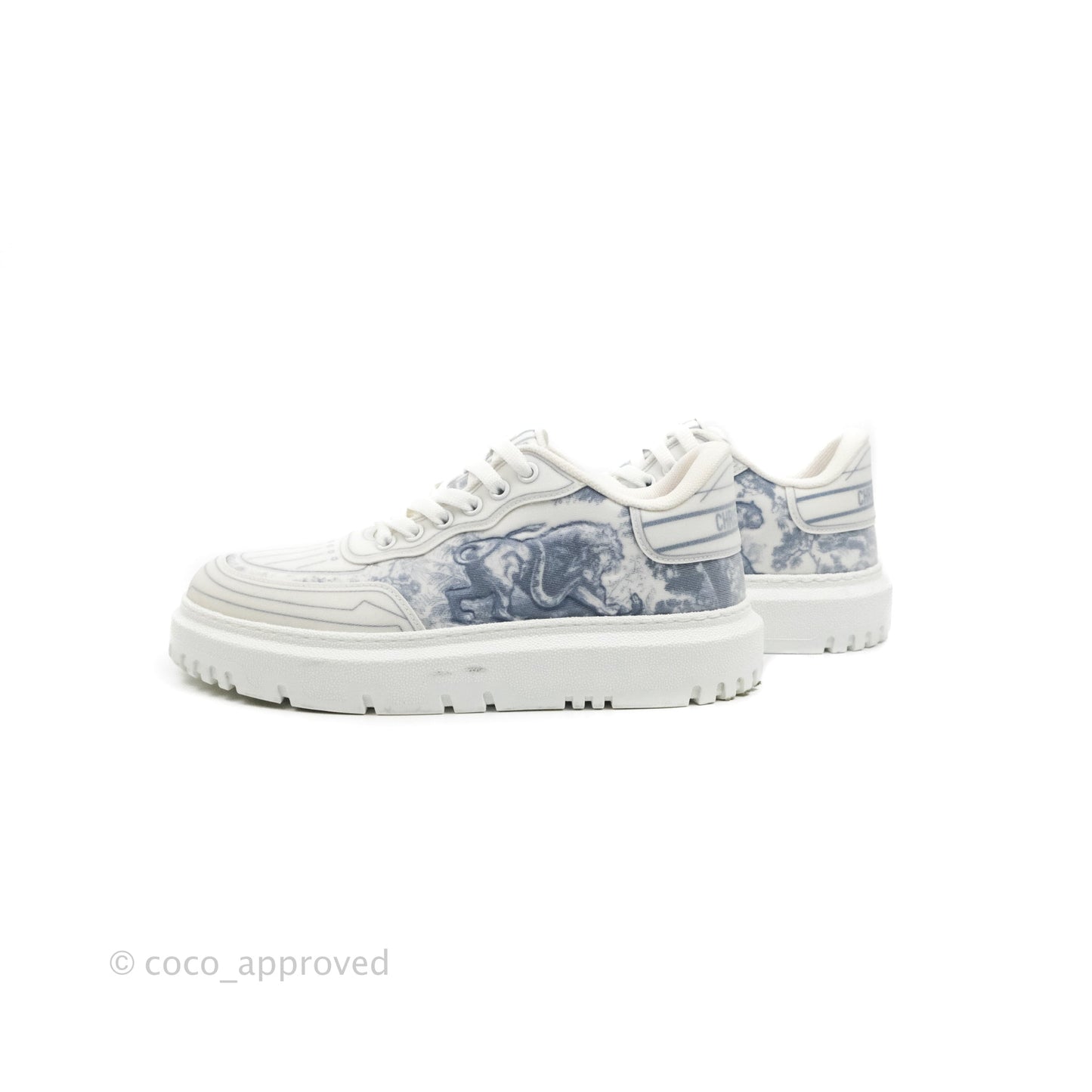 Christian Dior Dior Addict Sneaker Blue Toile de Jouy Technical Fabric