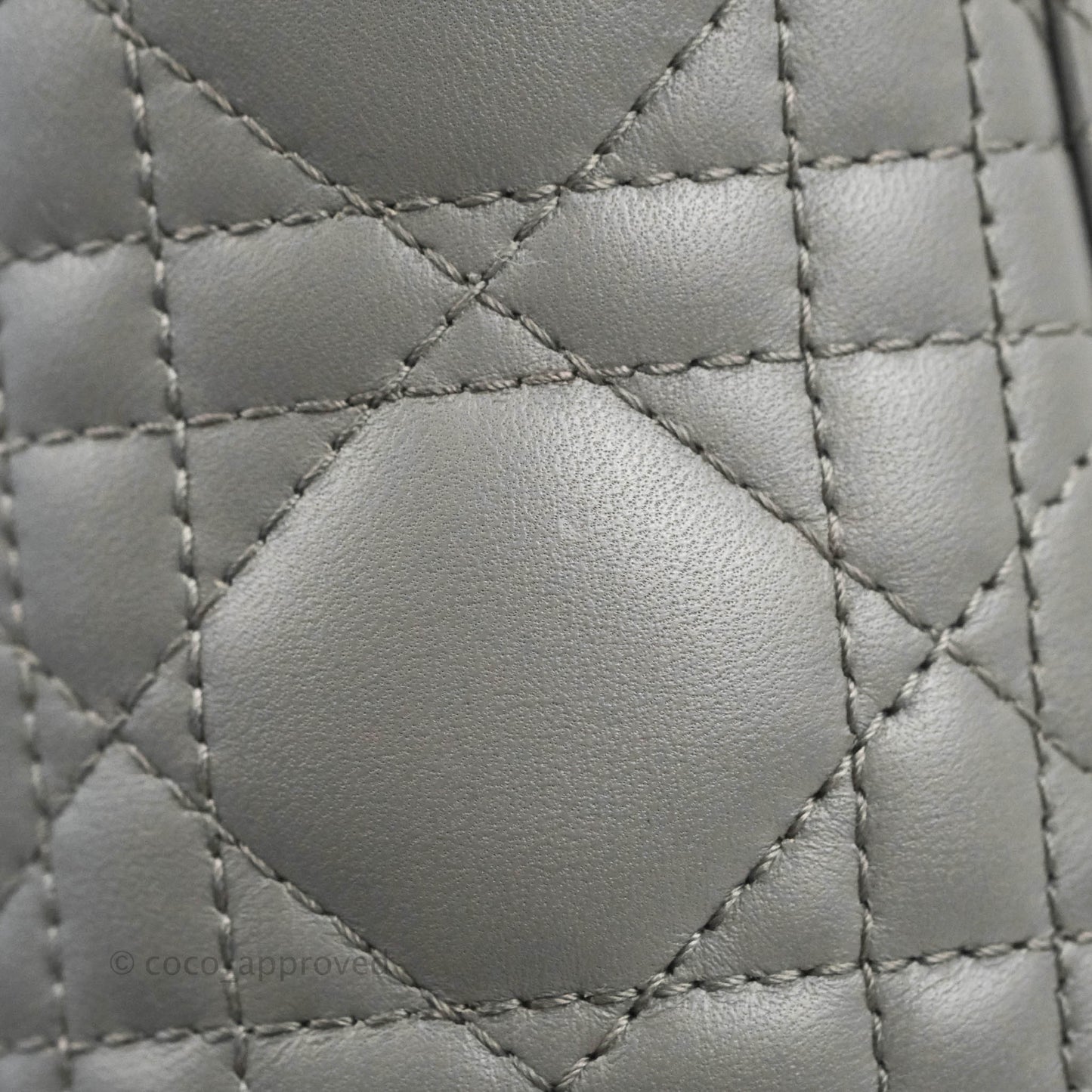 Christian Dior Lambskin My ABCDior Lady Dior Grey Gold Hardware