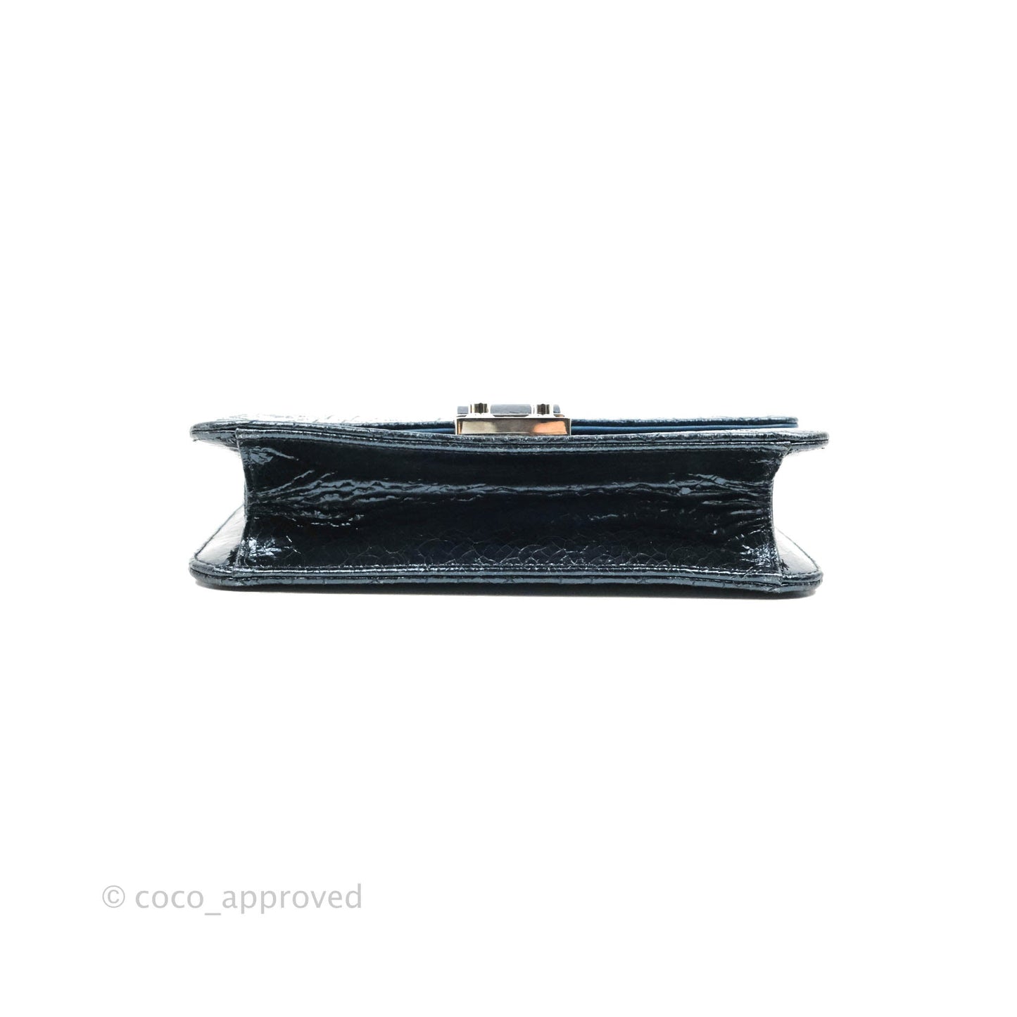 Christian Dior Miss Dior WOC Cannage Metallic Blue Silver Hardware