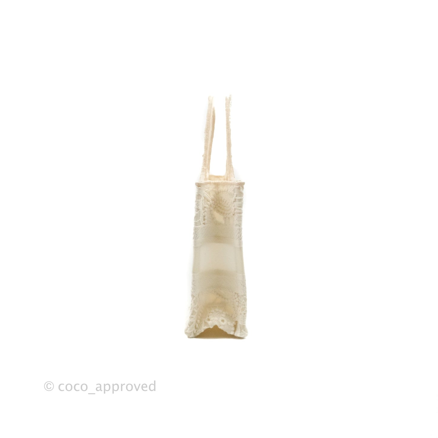 Dior Mini Book Tote Natural Macramé-Effect Embroidery