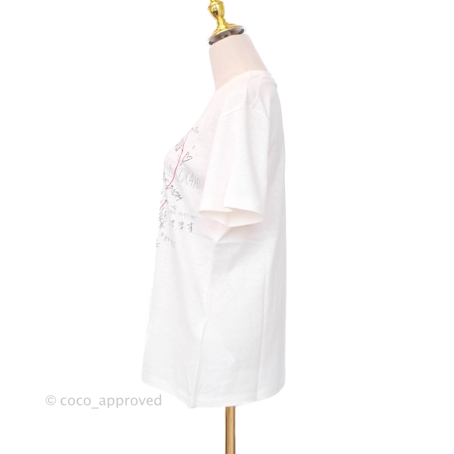 Dior Love T-shirt Off White Cotton and Linen Size M