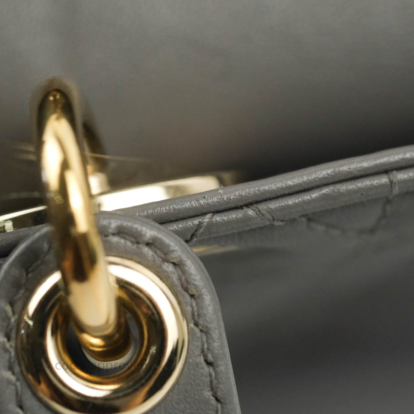 Christian Dior Lambskin My ABCDior Lady Dior Grey Gold Hardware