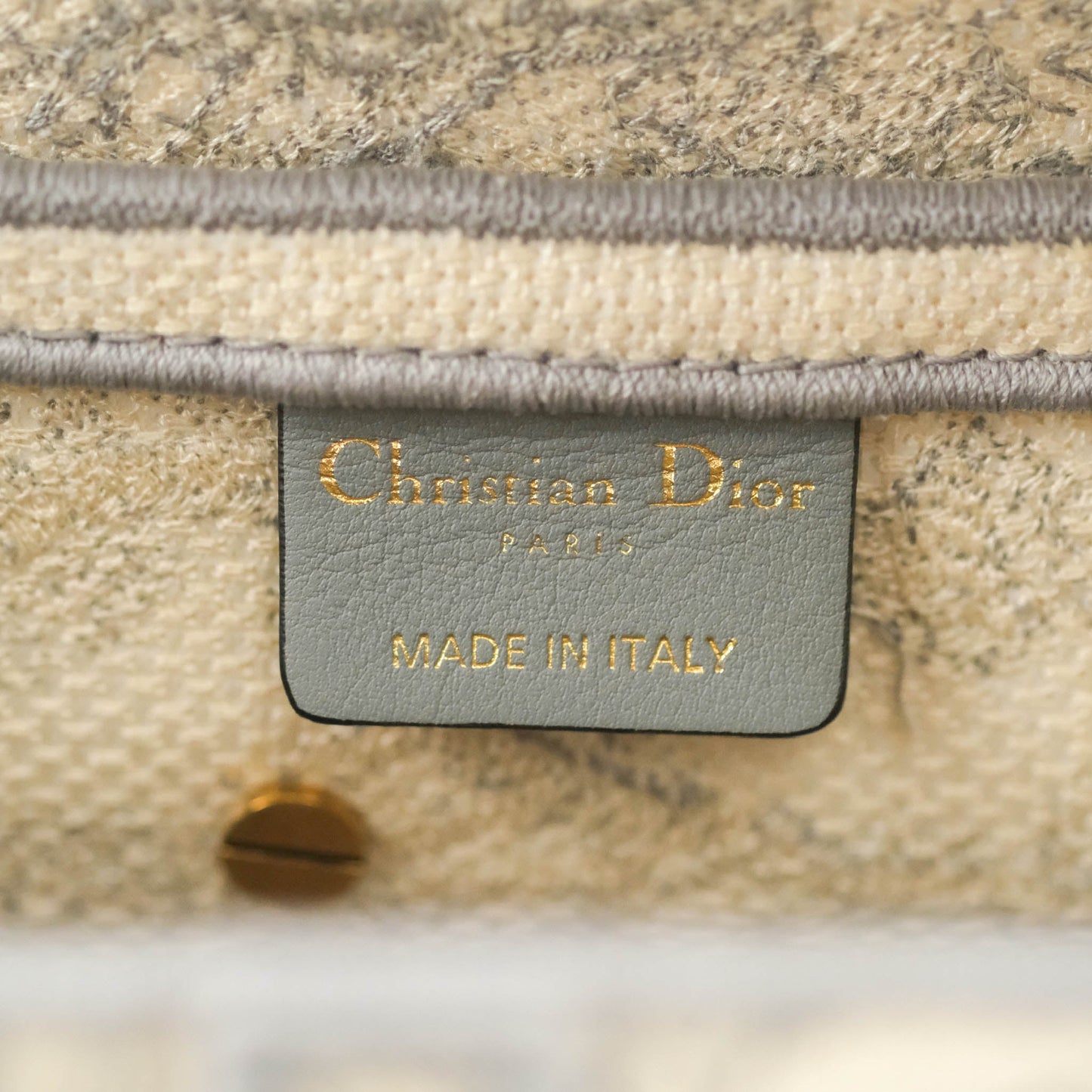 Christian Dior Saddle Bag Grey Toile de Jouy Embroidery