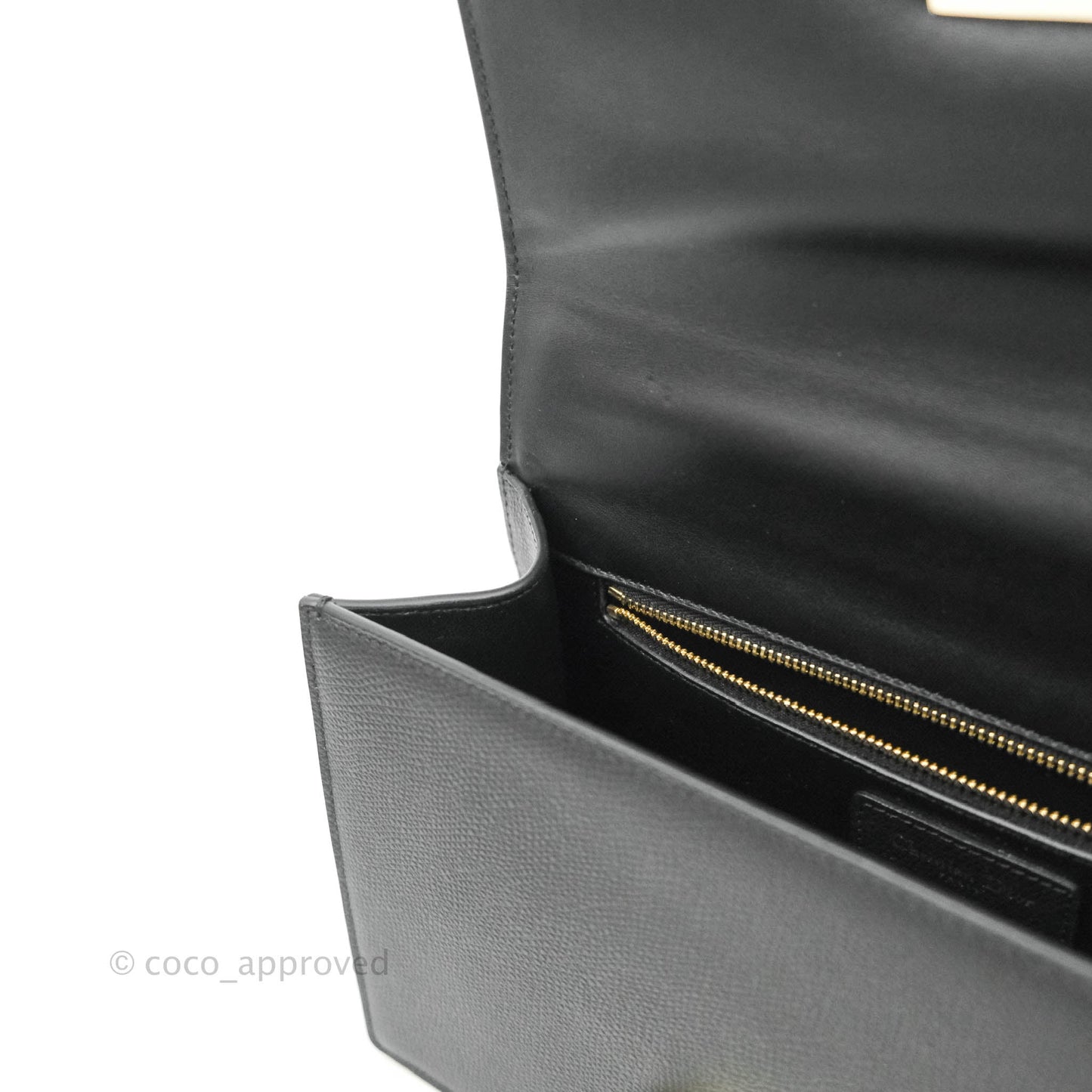 Christian Dior 30 Montaigne with Chain Black Grained Calfskin