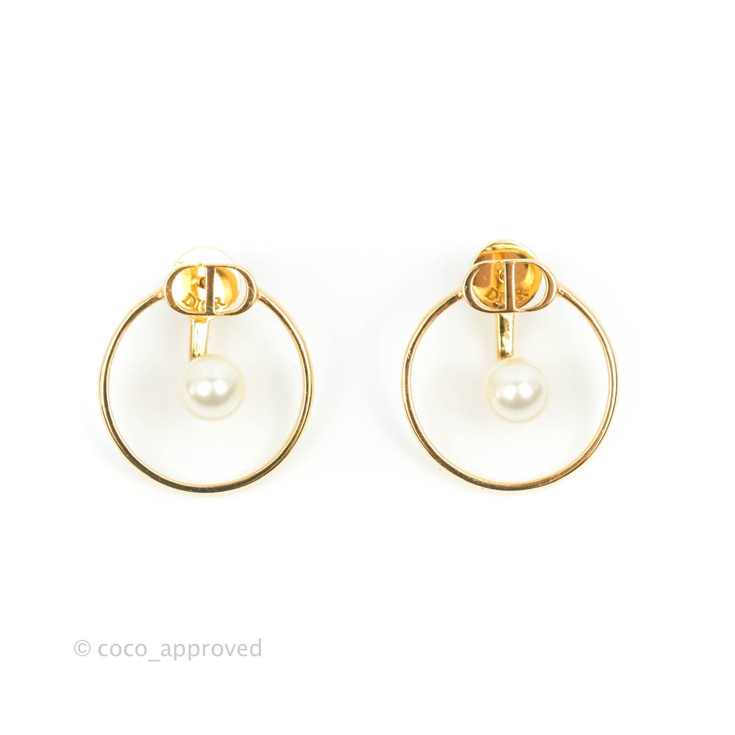 Christian Dior Pearl 30 Montaigne Earrings Gold