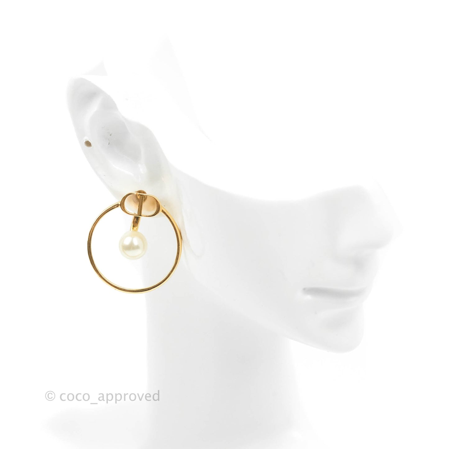 Christian Dior Pearl 30 Montaigne Earrings Gold