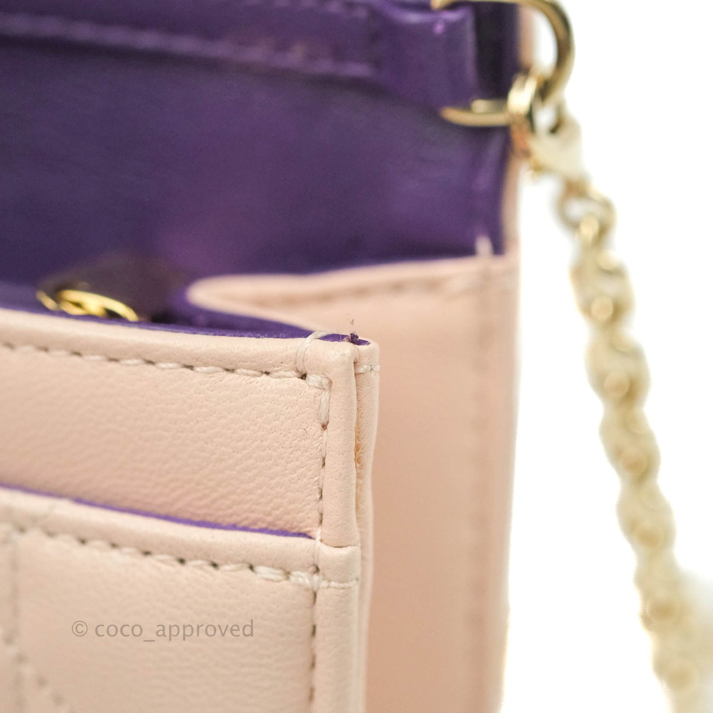 Christian Dior Miss Dior WOC Cannage Pink Lambskin Gold Hardware