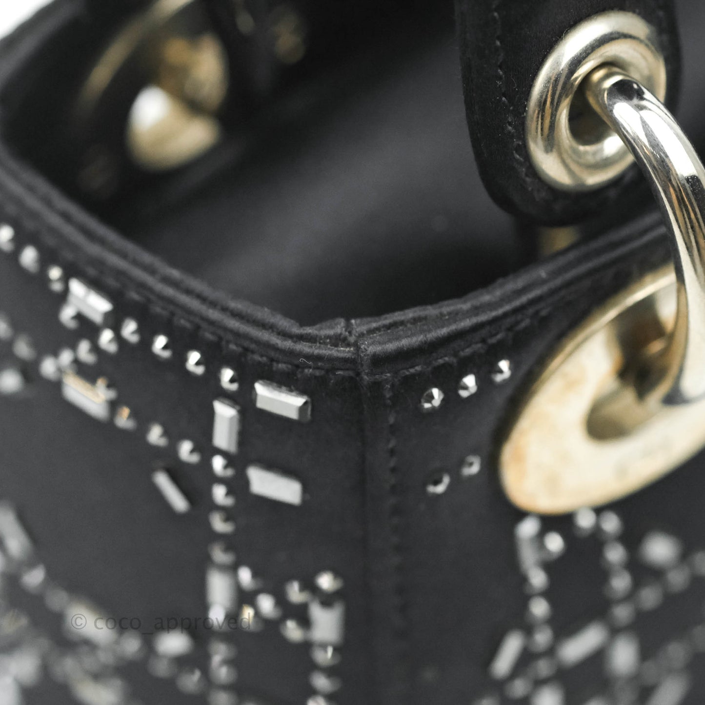 Christian Dior Cannage Mini Lady Dior Satin Crystal