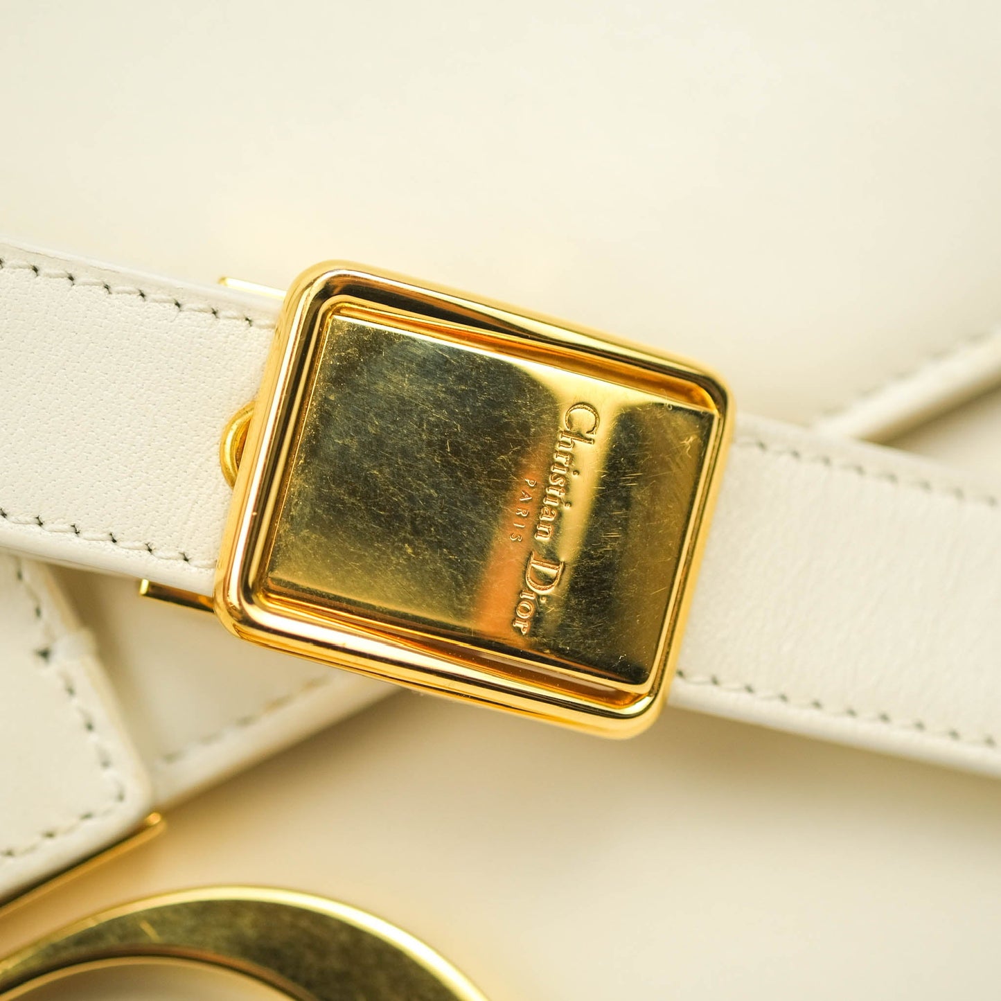 Dior Montaigne 30 Ivory Box Calfskin Gold Hardware