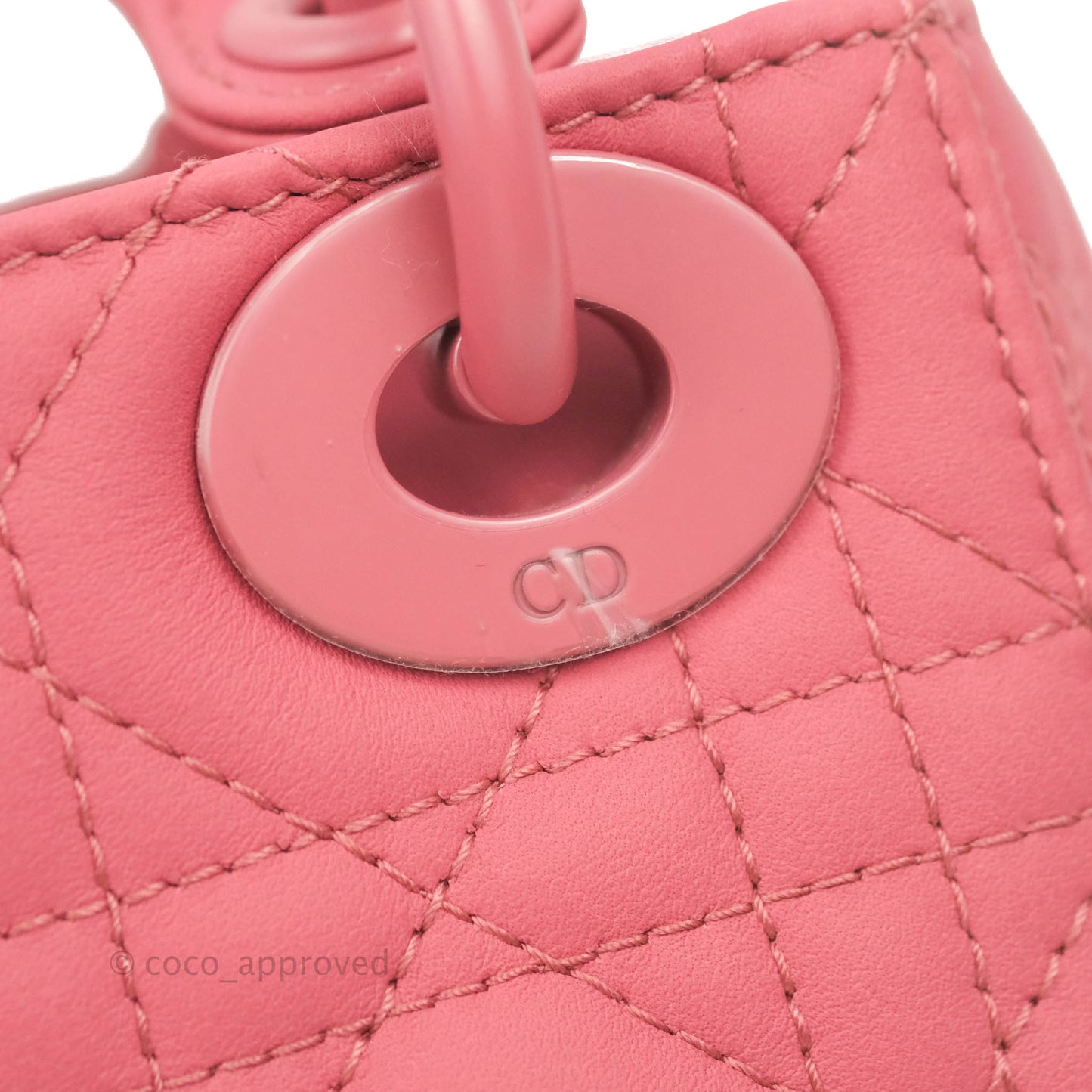 Christian Dior Mini Cannage Lady Dior Dark Pink Matte Pink Hardware