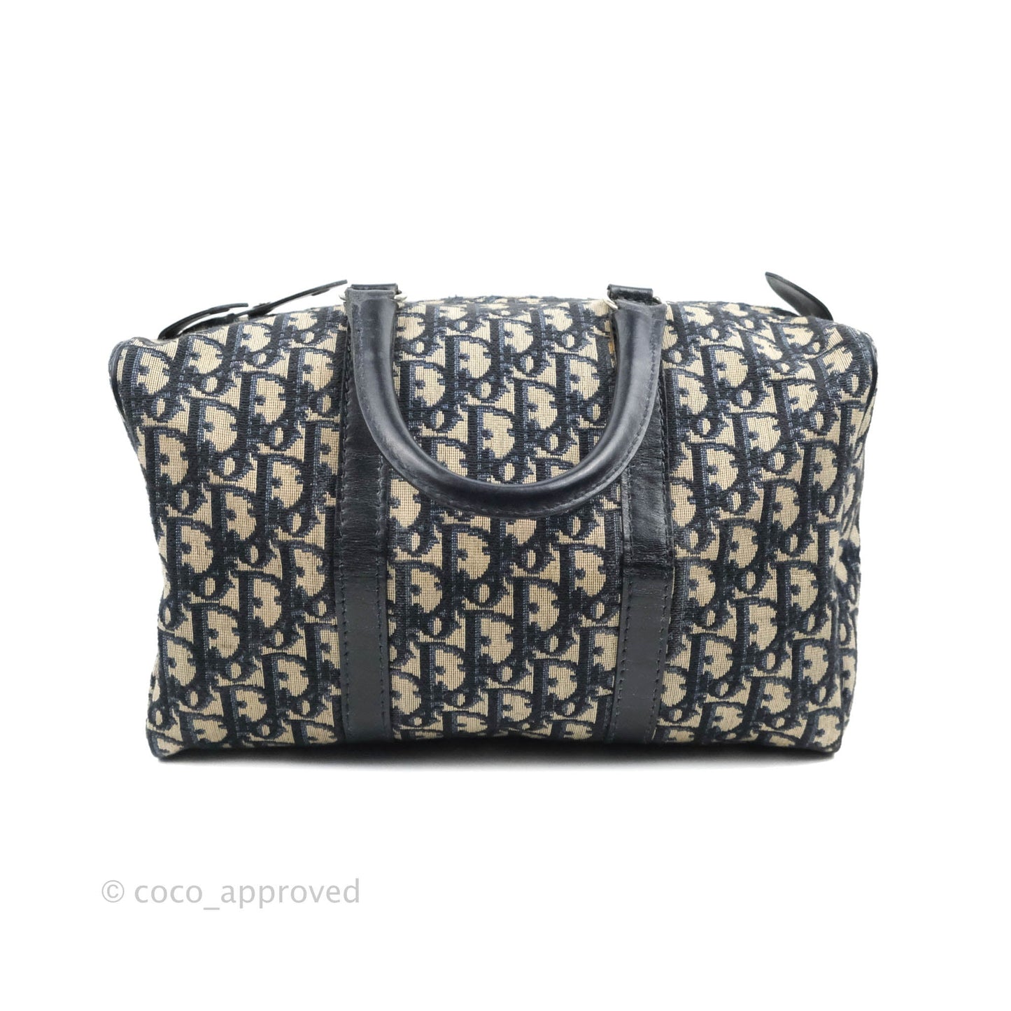 Christian Dior Vintage Trotter 30 Boston Bag Navy