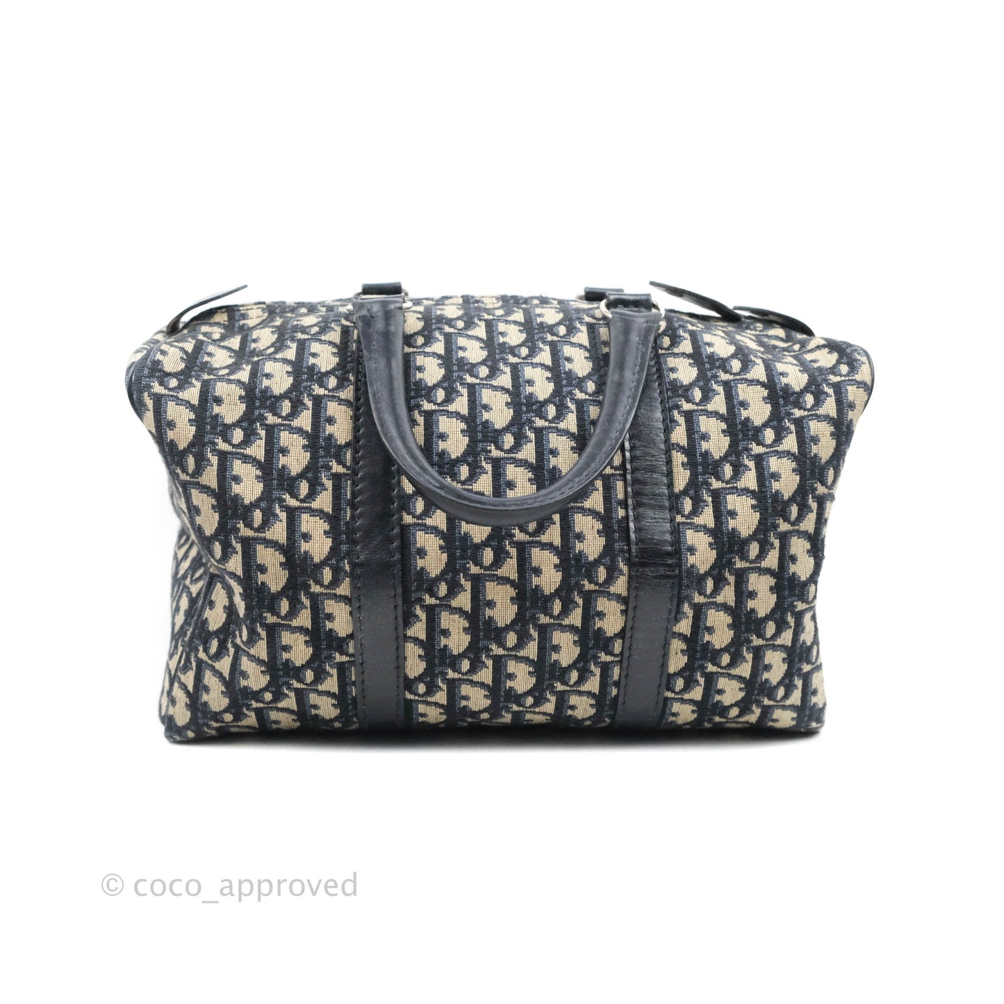 Christian Dior Vintage Trotter 30 Boston Bag Navy